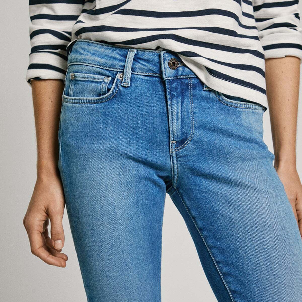 Jean Coupe Skinny, Taille Basse - Soho medium used, PEPE JEANS