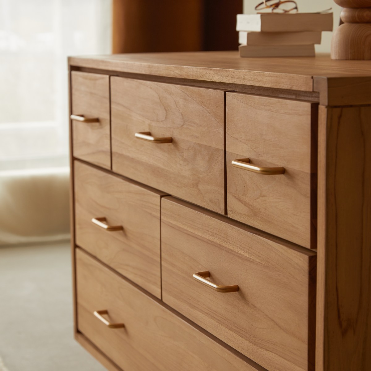 Commode en Teck massif, KORT naturel, TIKAMOON