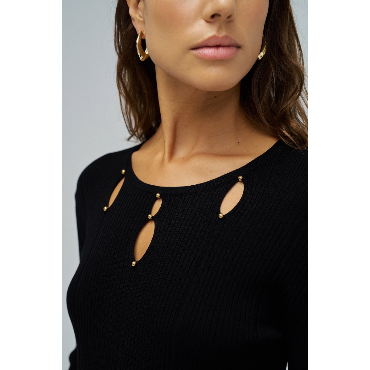 ROBE EN MAILLE CÔTELÉE noir, SALSA JEANS