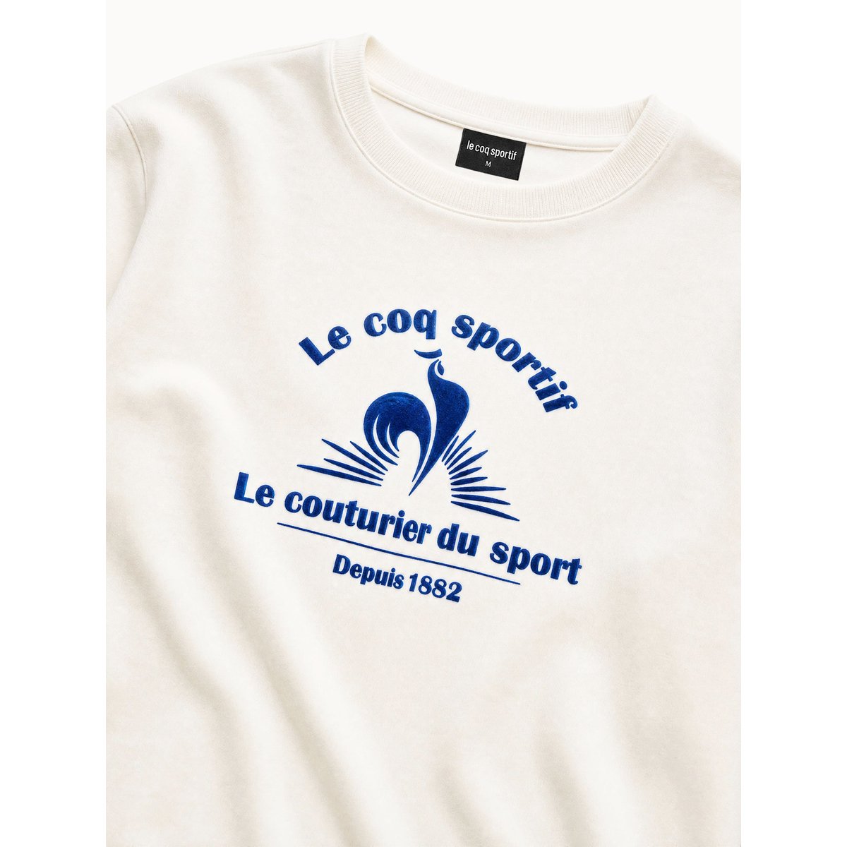 Sweat col rond Héritage blanc, LE COQ SPORTIF