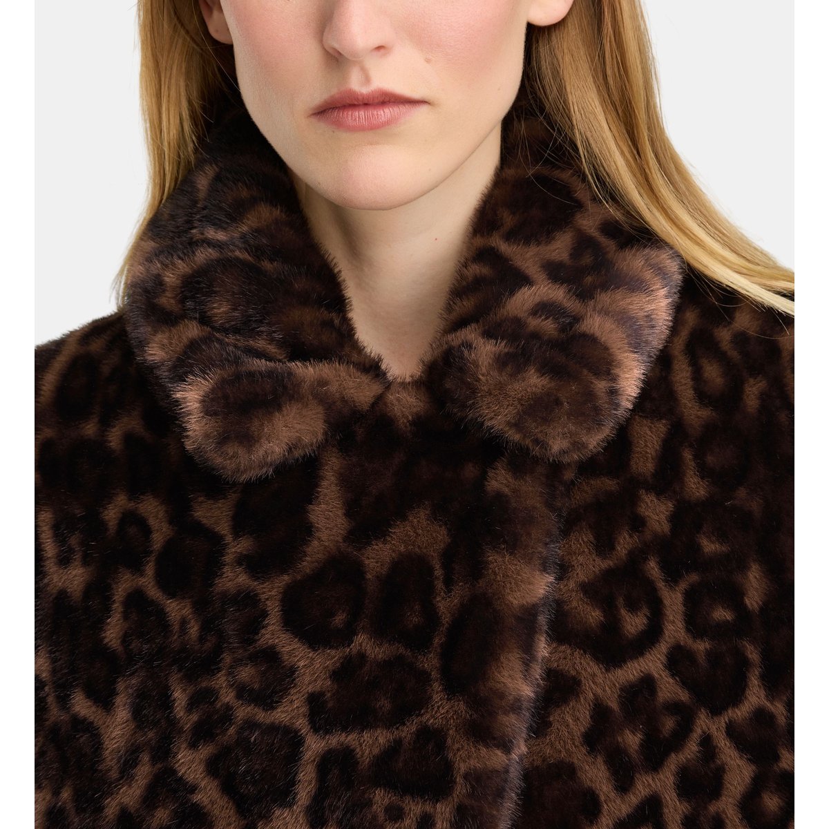 Manteau court fox leo marron foncé, GALERIES LAFAYETTE
