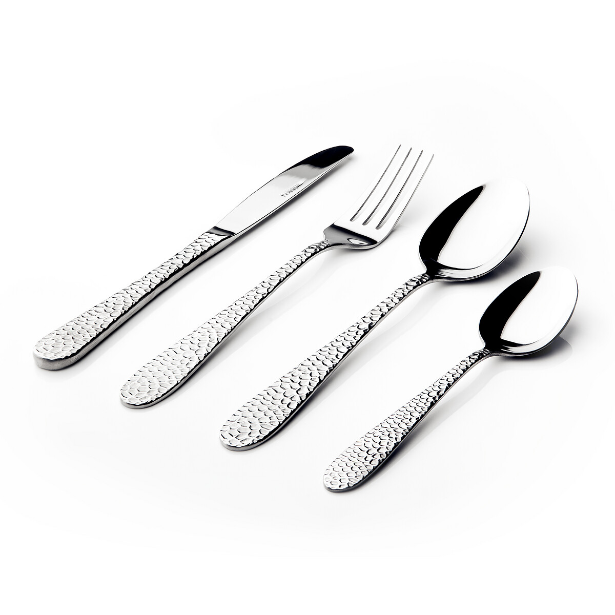 16-Piece Hammered Stainless Steel Cutlery Set silver-coloured, SO'HOME