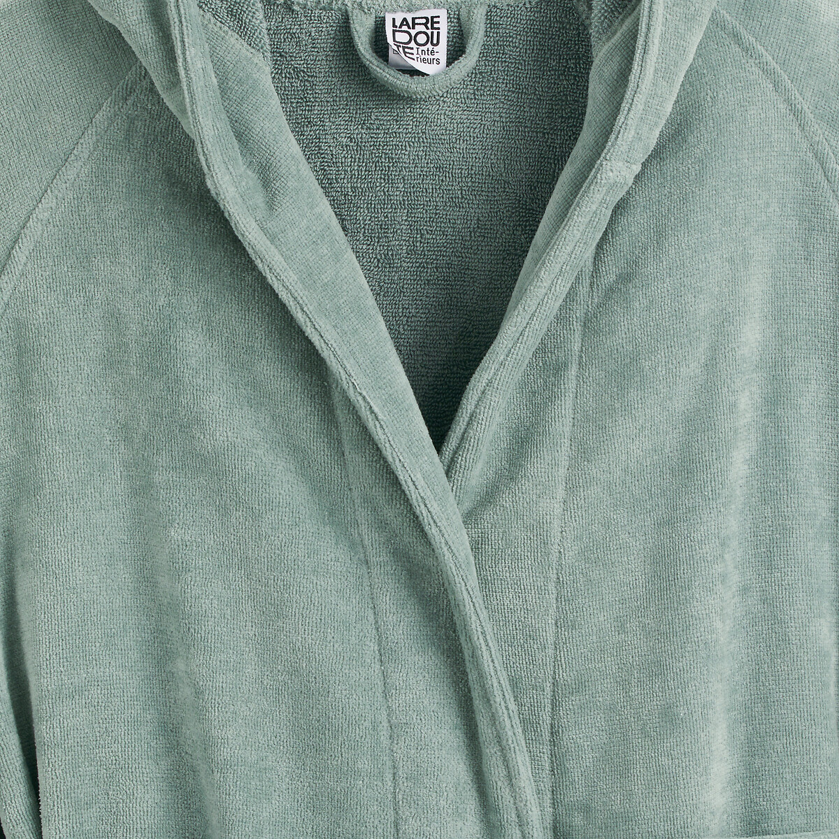 Peignoir capuche éponge velours 450 g/m2, Trizie vert sauge, LA REDOUTE INTERIEURS