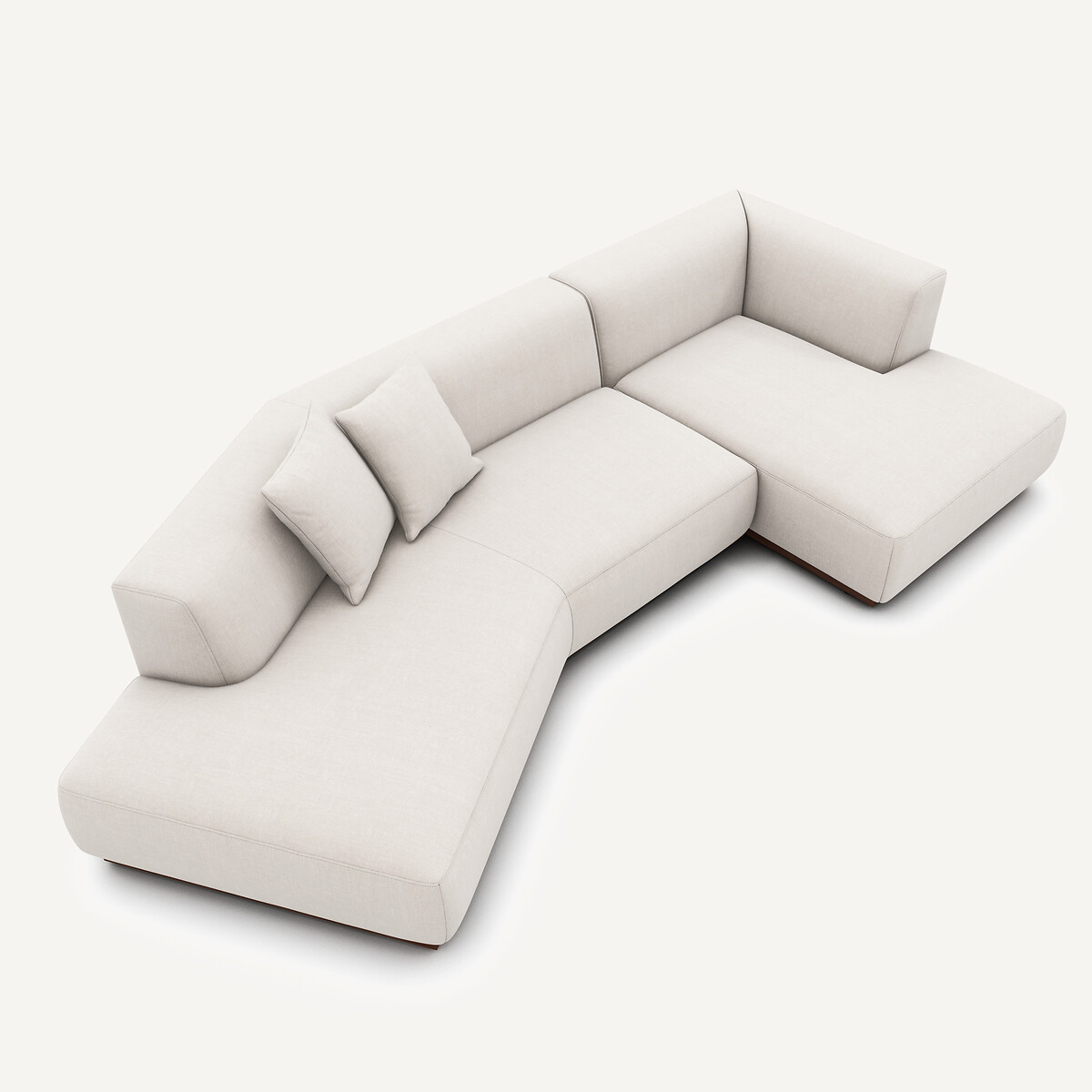 Canapé d'angle droit ouvert, en coton et lin, JACOPO beige, AM.PM
