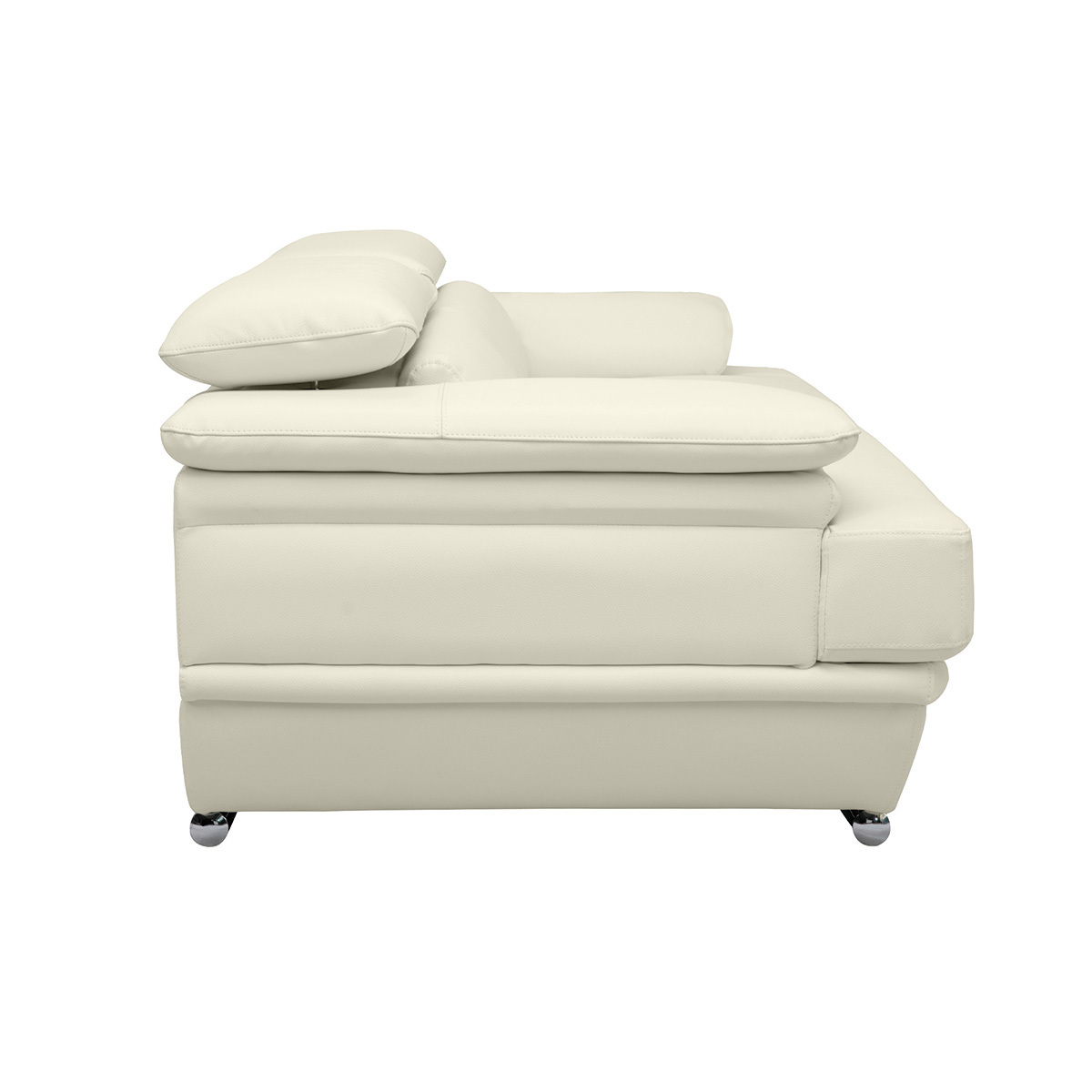 Canapé design avec têtières ajustables 3 places EWING blanc, MILIBOO