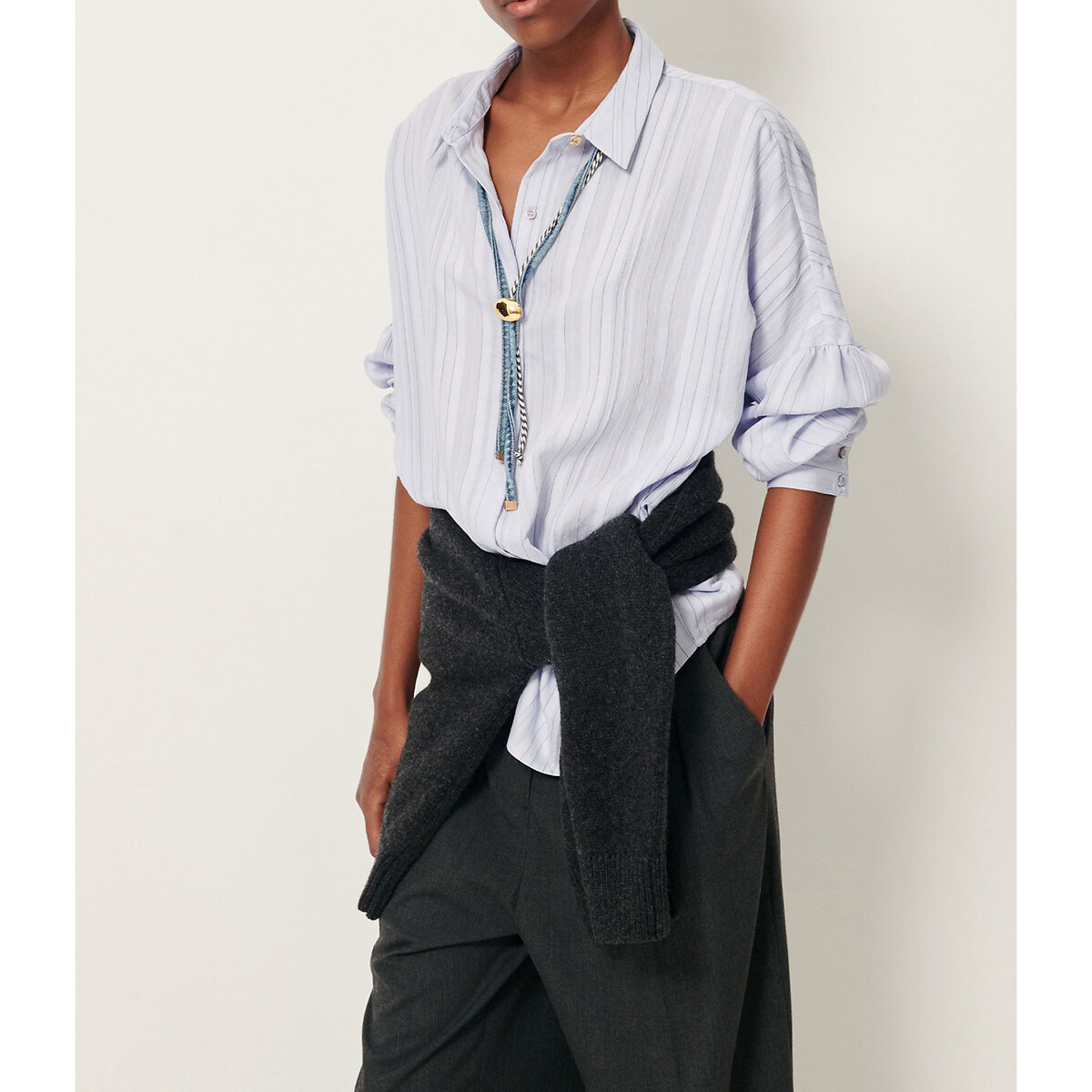 Chemise rayée manches longues rayée BOTAN céleste, SESSUN