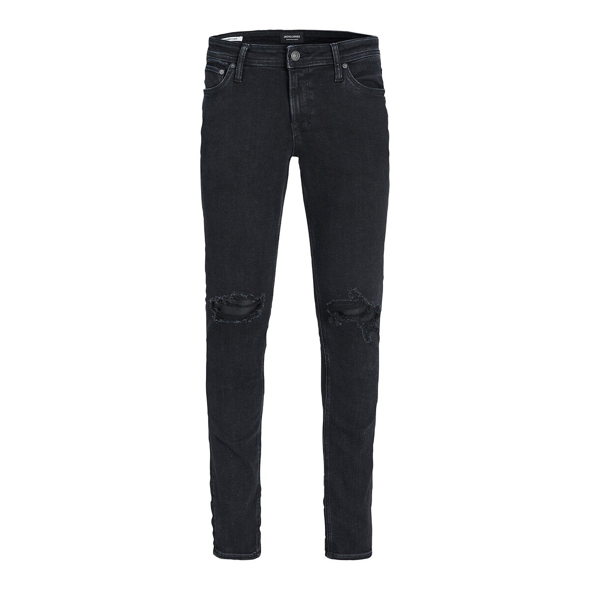Jean skinny stretch déchiré Liam noir, JACK & JONES