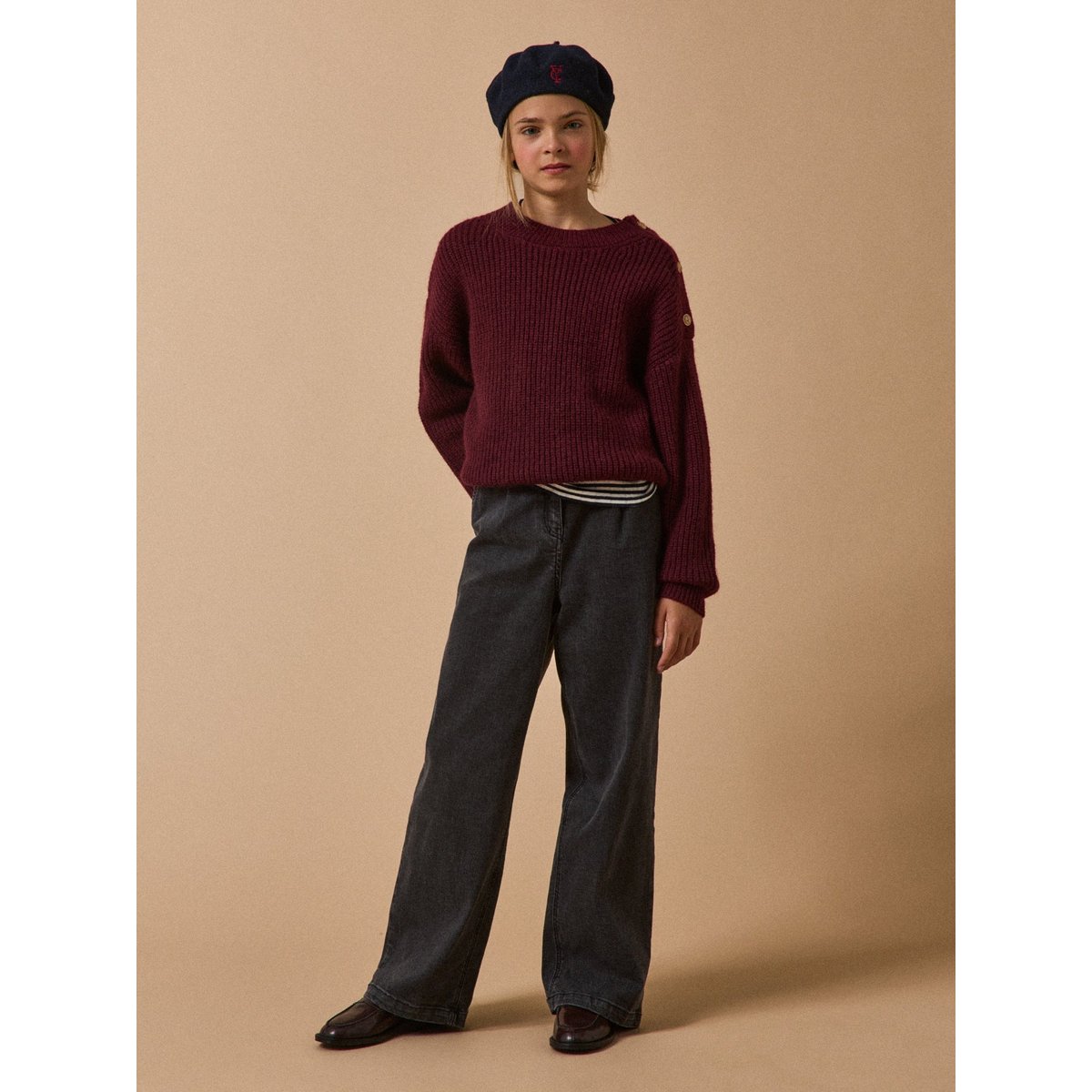 Pull élégant bordeaux, CYRILLUS