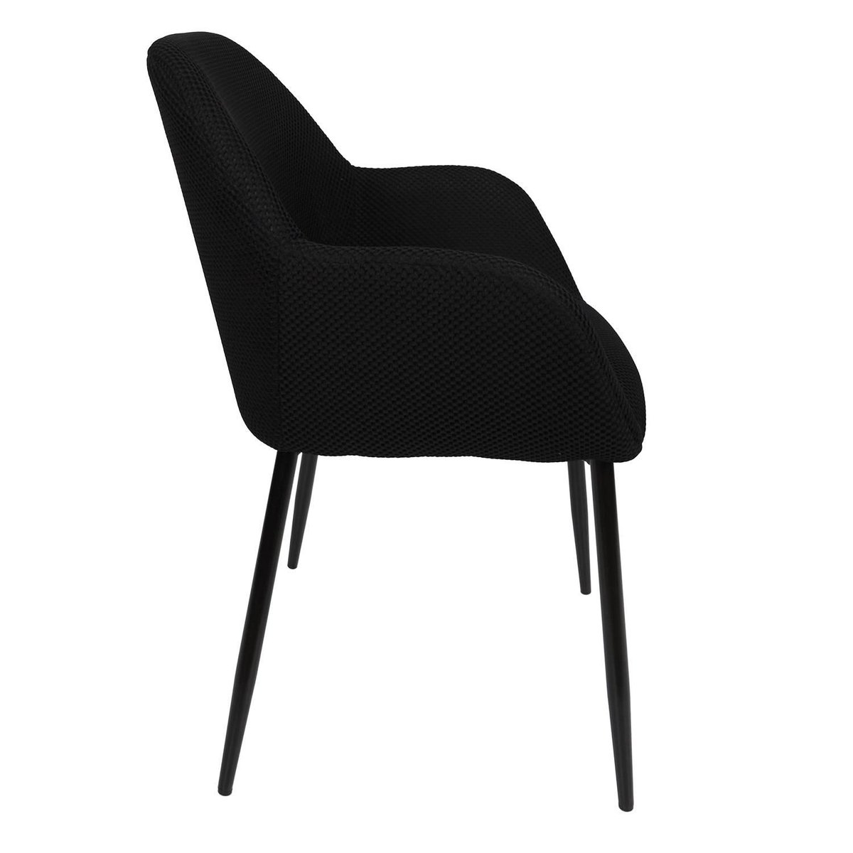 Lot de 2 fauteuils avec tissu texturé ATOME noir, TOILINUX