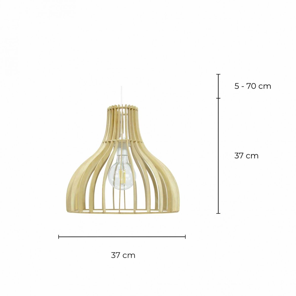 Suspension en bois de peuplier, BISTONE naturel, C-CREATION