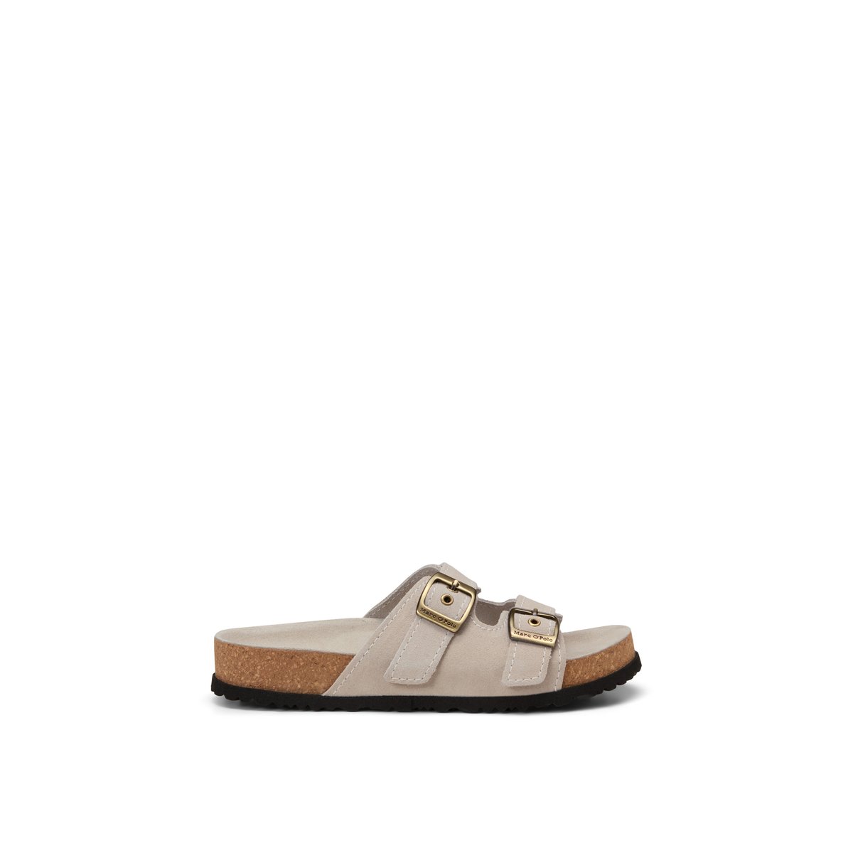 Mule modèle Quinn en cuir velours doux gris clair, MARC O'POLO