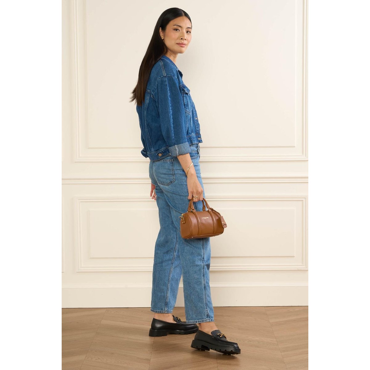 Sac polochon zippé en cuir, MILANO ANA S camel, LANCASTER