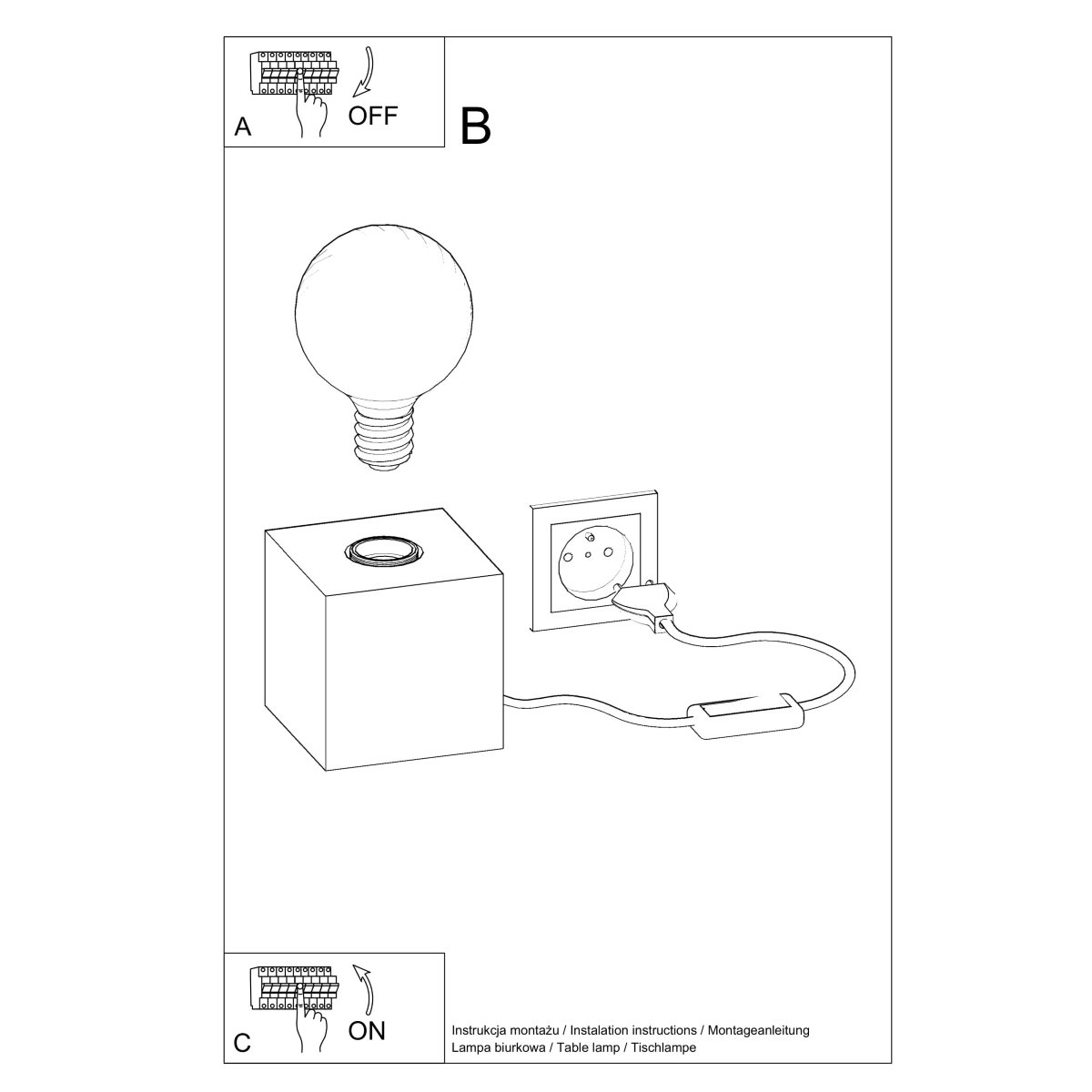 Lampe à poser Béton Gris E27 1 Ariz gris, EDEN