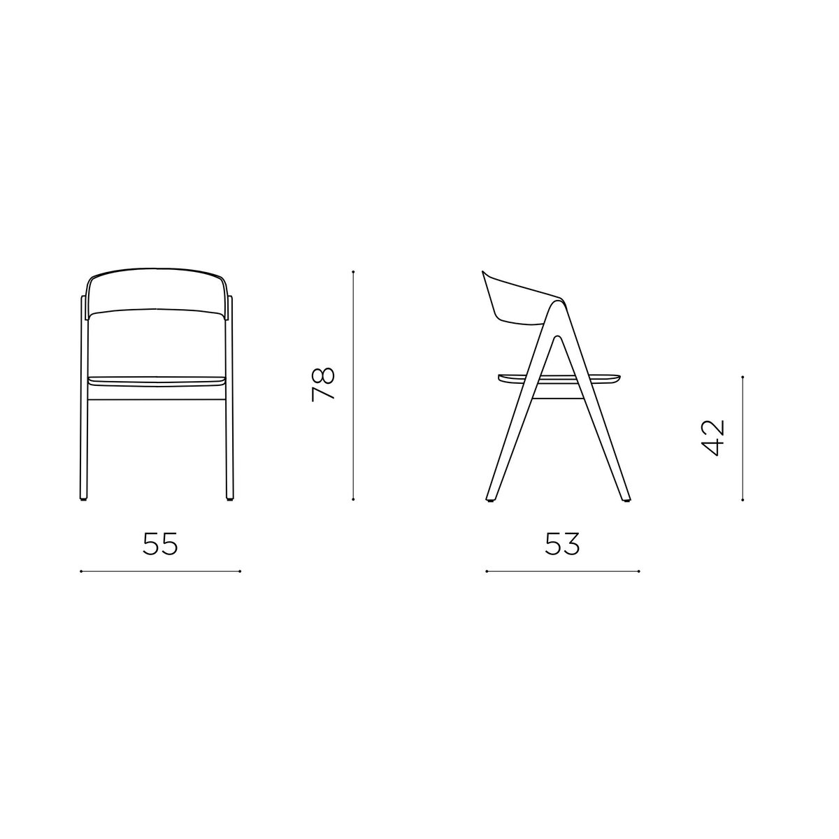 Chaise scandinave en bois (lot de 2) ORBE bois foncé, PIER IMPORT