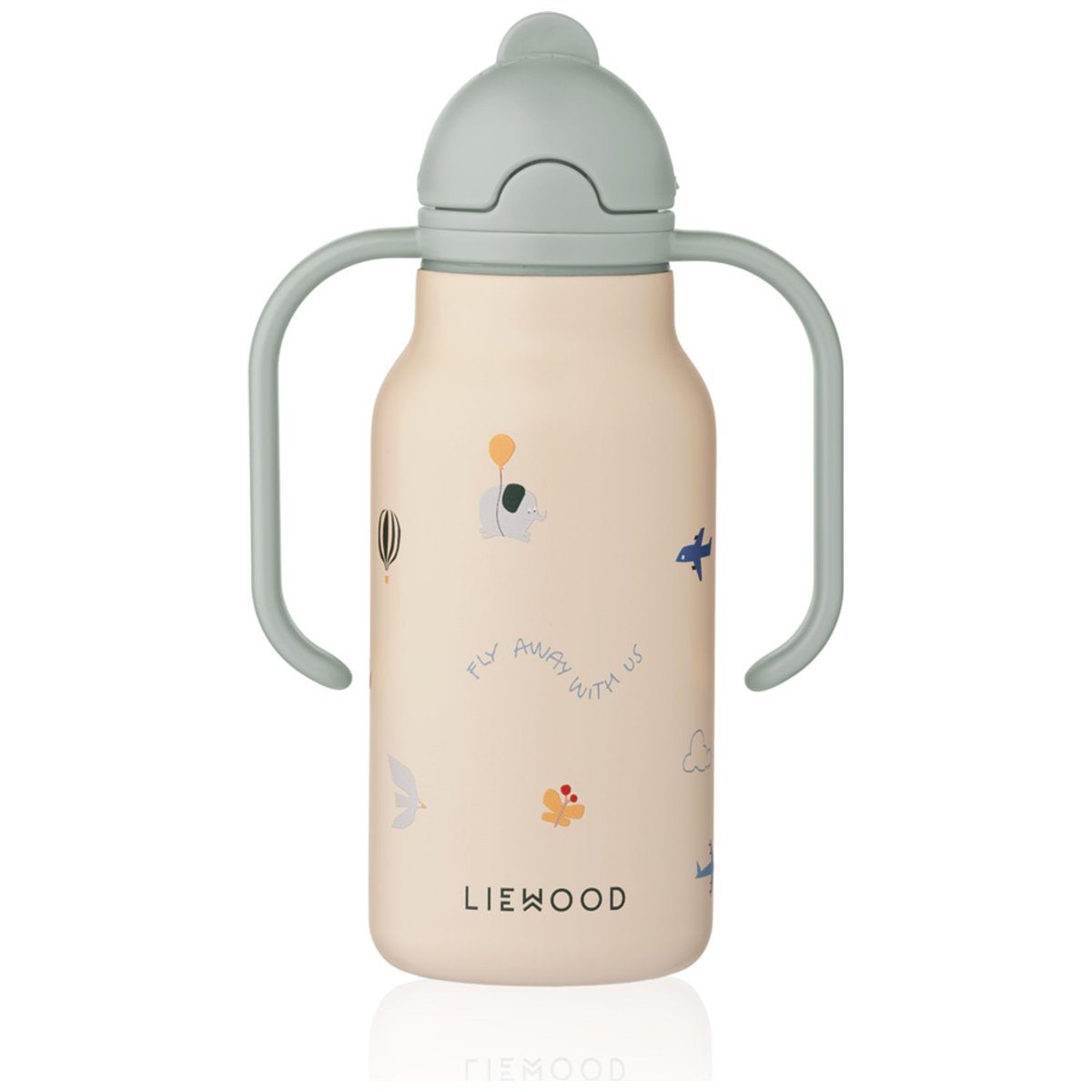 Gourde isotherme Kimmie ecru, bleu, jaune, LIEWOOD