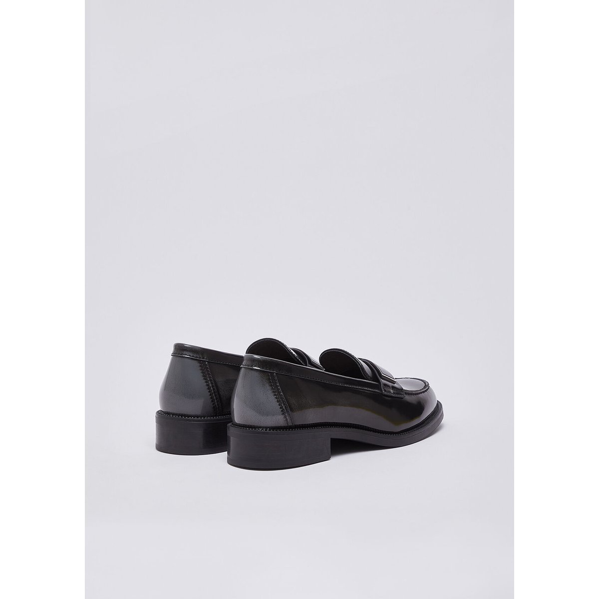 Mocassins en cuir brossée noir et gris, LIU JO