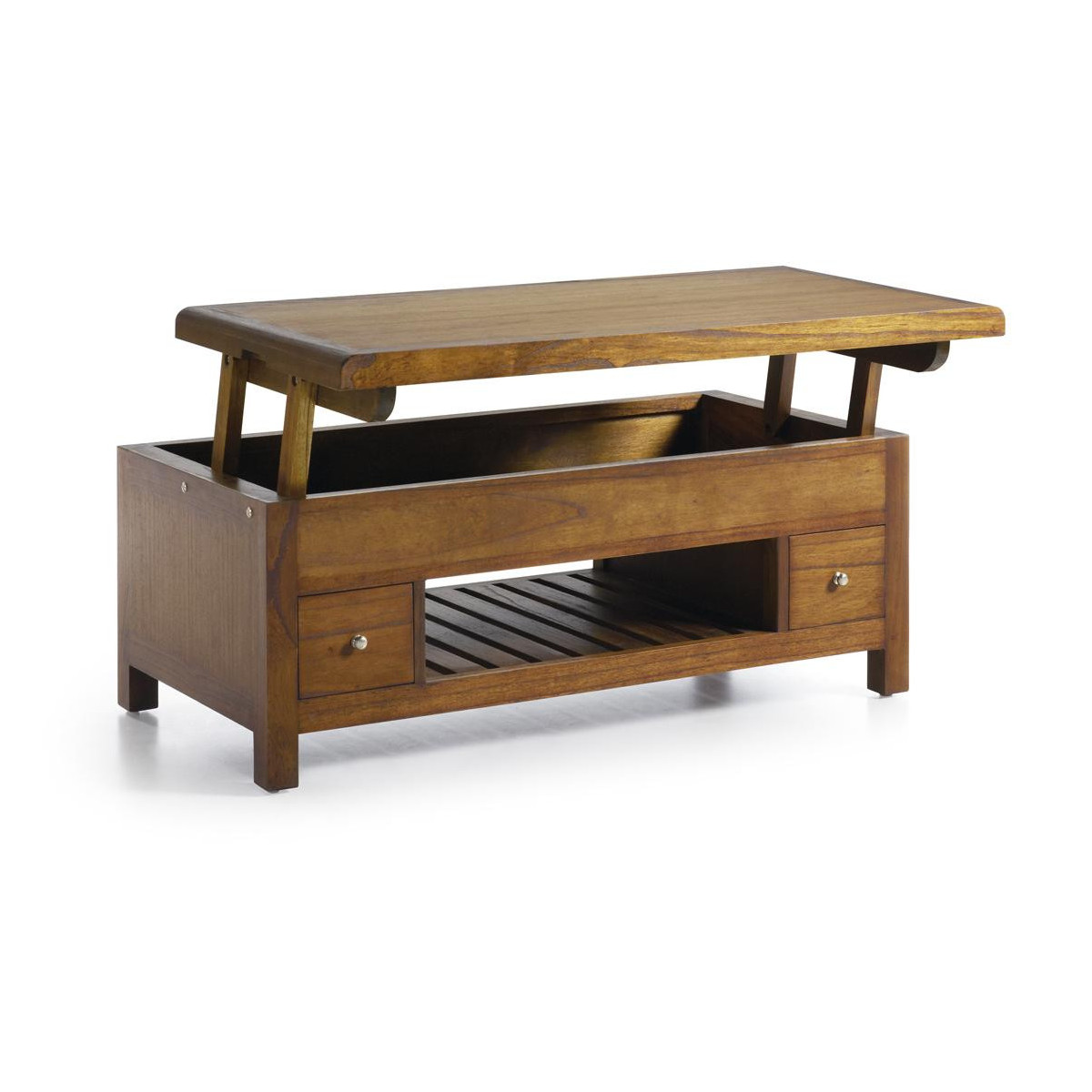 Table basse 2 tiroirs bronze - ATHÉNAÏS marron, DECORATION D’AUTREFOIS