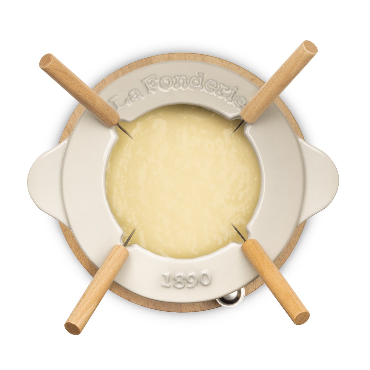La Fonderie 1890 Mont Joly - Set à fondue en fonte 4 personnes couleur unique, LA FONDERIE