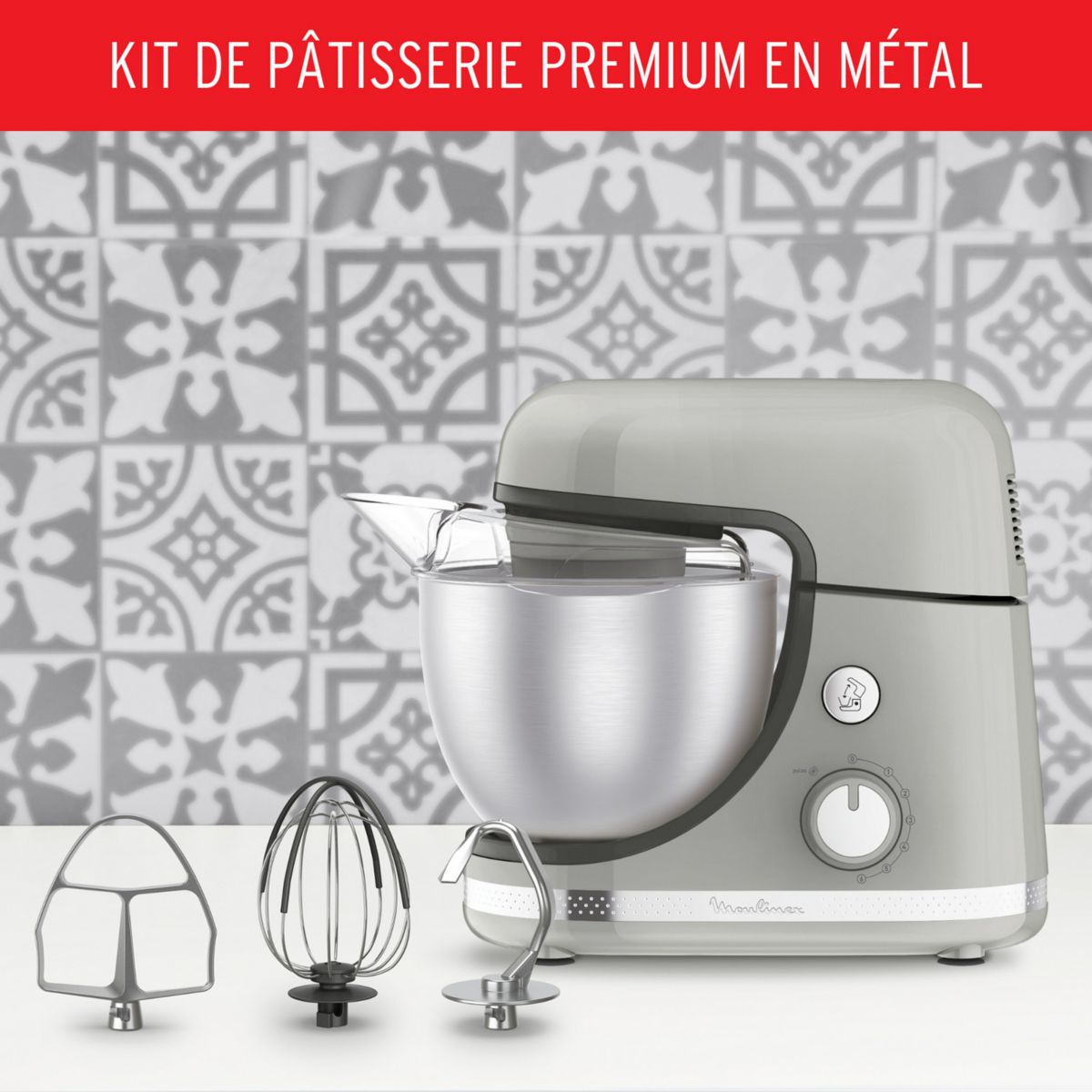 Robot pâtissier soleil pepper QA250E10 gris, MOULINEX