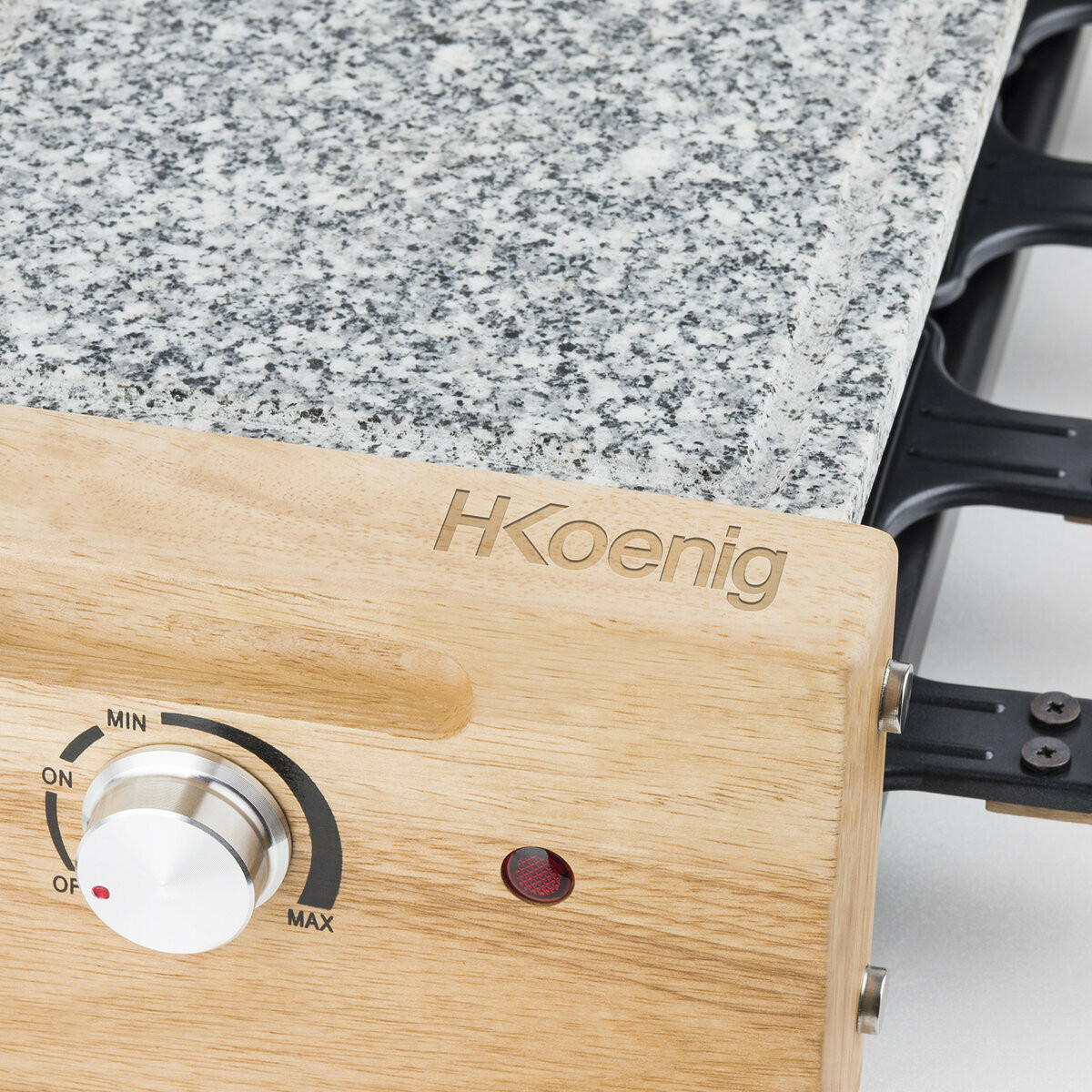 raclette et pierre à cuire 8 personnes design bois - wod8 gris, H.KOENIG