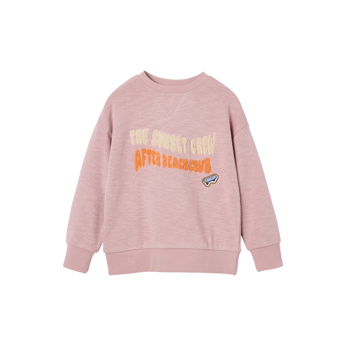 Sweat col rond rose pâle, VERTBAUDET