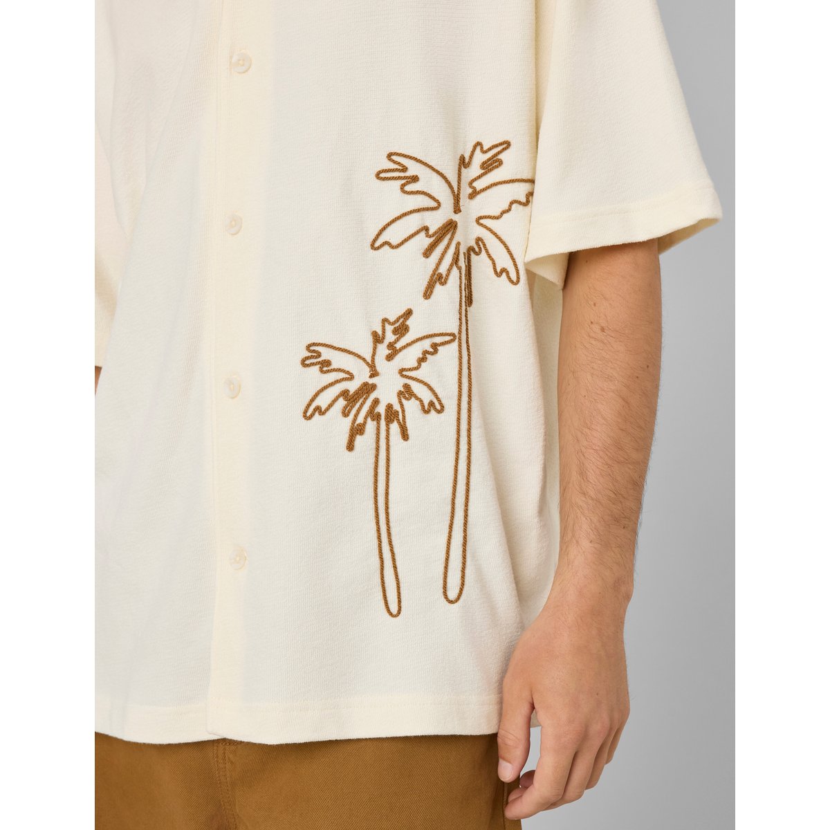 Chemise manches courtes fantaisie naturel, BZB