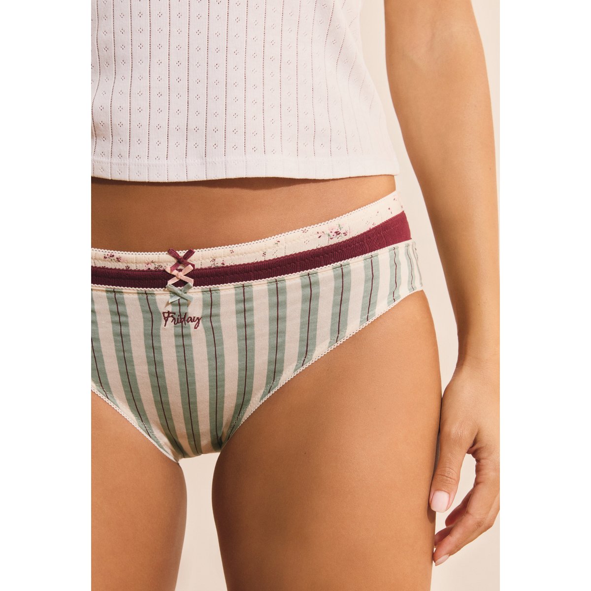 Semainier de culottes en coton DAILY rose, ETAM
