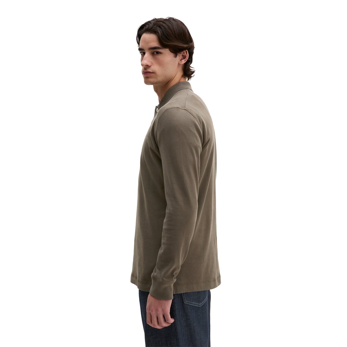 Polo coupe classique en jersey de coton bio épais marron, MARC O'POLO