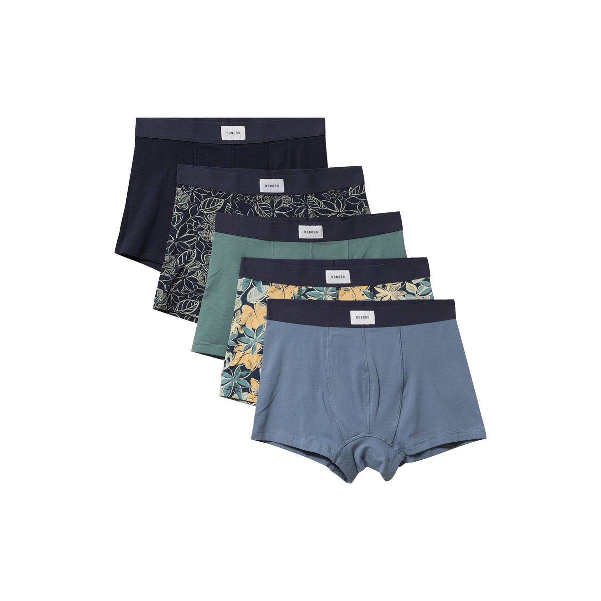 Lot de 5 boxers vert foncé, BONOBO