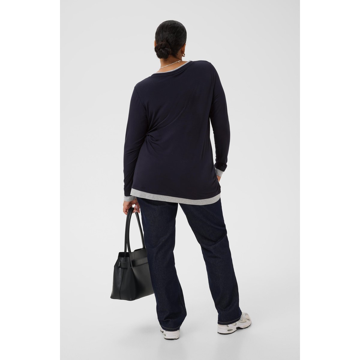 T-shirt à manches longues bleu salute, KAFFE CURVE