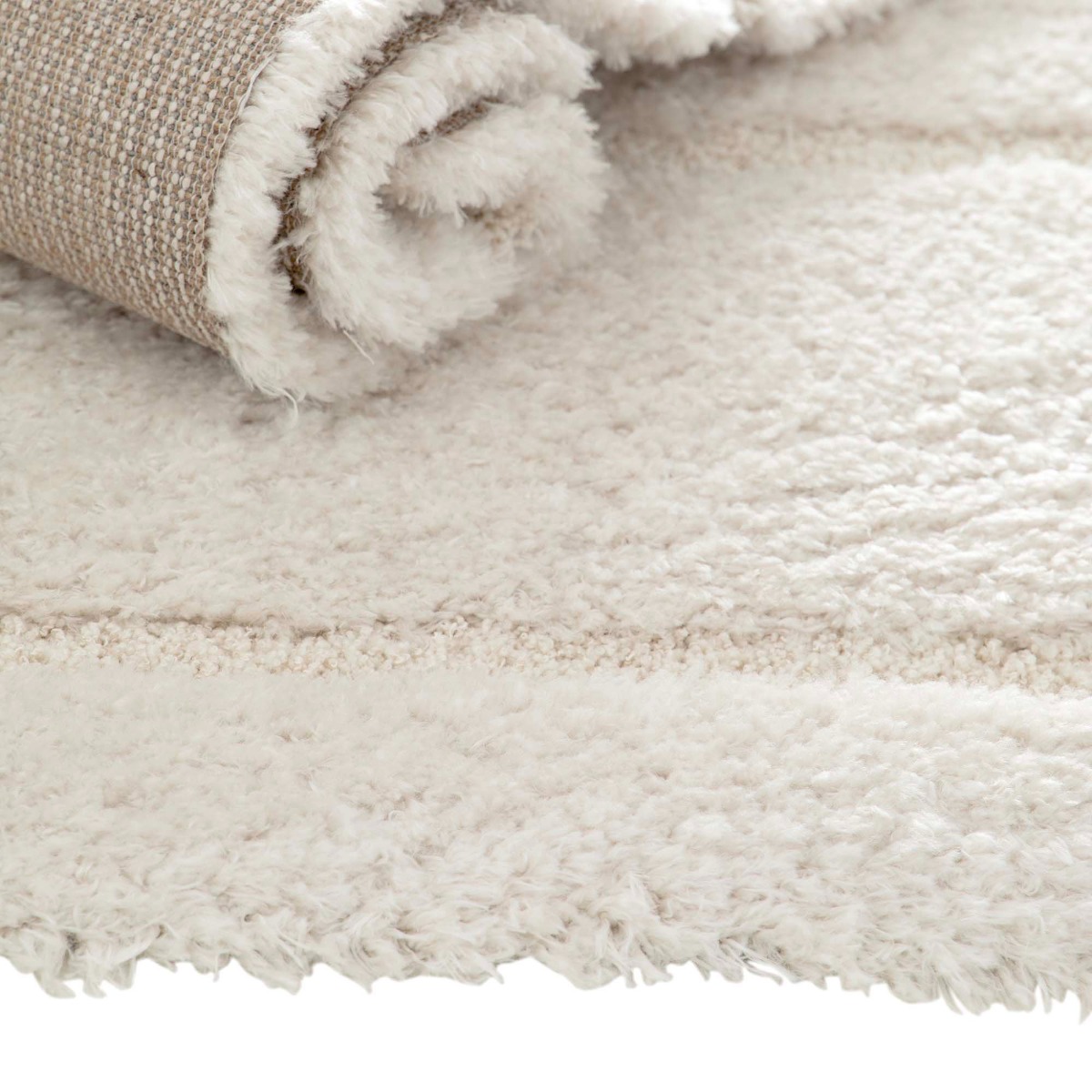 Tapis shaggy doux à relief géométrique  ORGANIC beige, THE DECO FACTORY