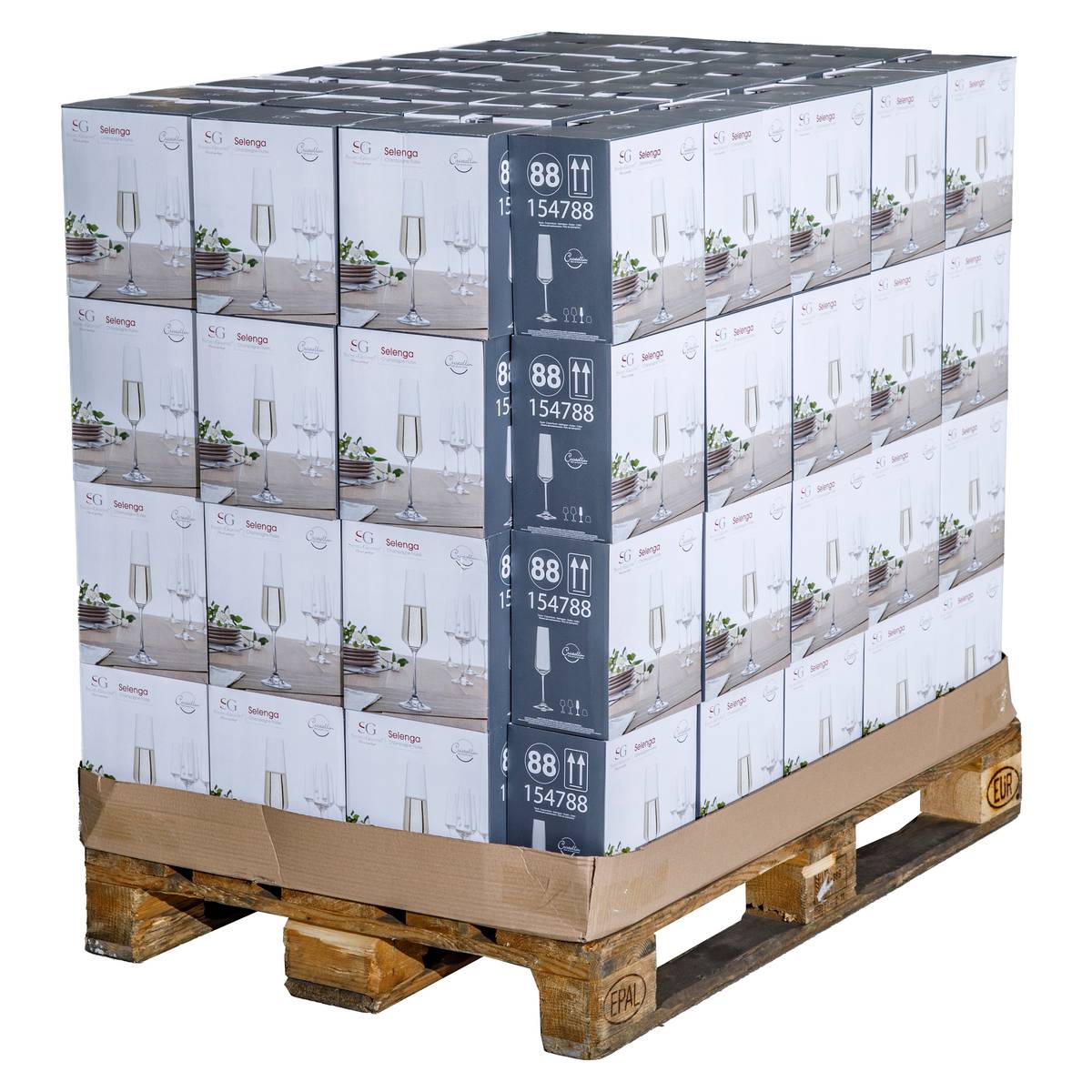 Lot de 6 flûtes à champagne en verre cristallin 16 cl SELENGA transparent, SECRET DE GOURMET
