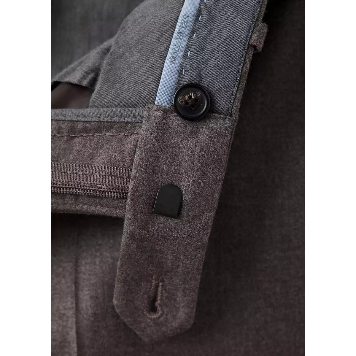 Pantalon de costume en flanelle de laine italienne, coupe slim fit beige, MANGO MAN