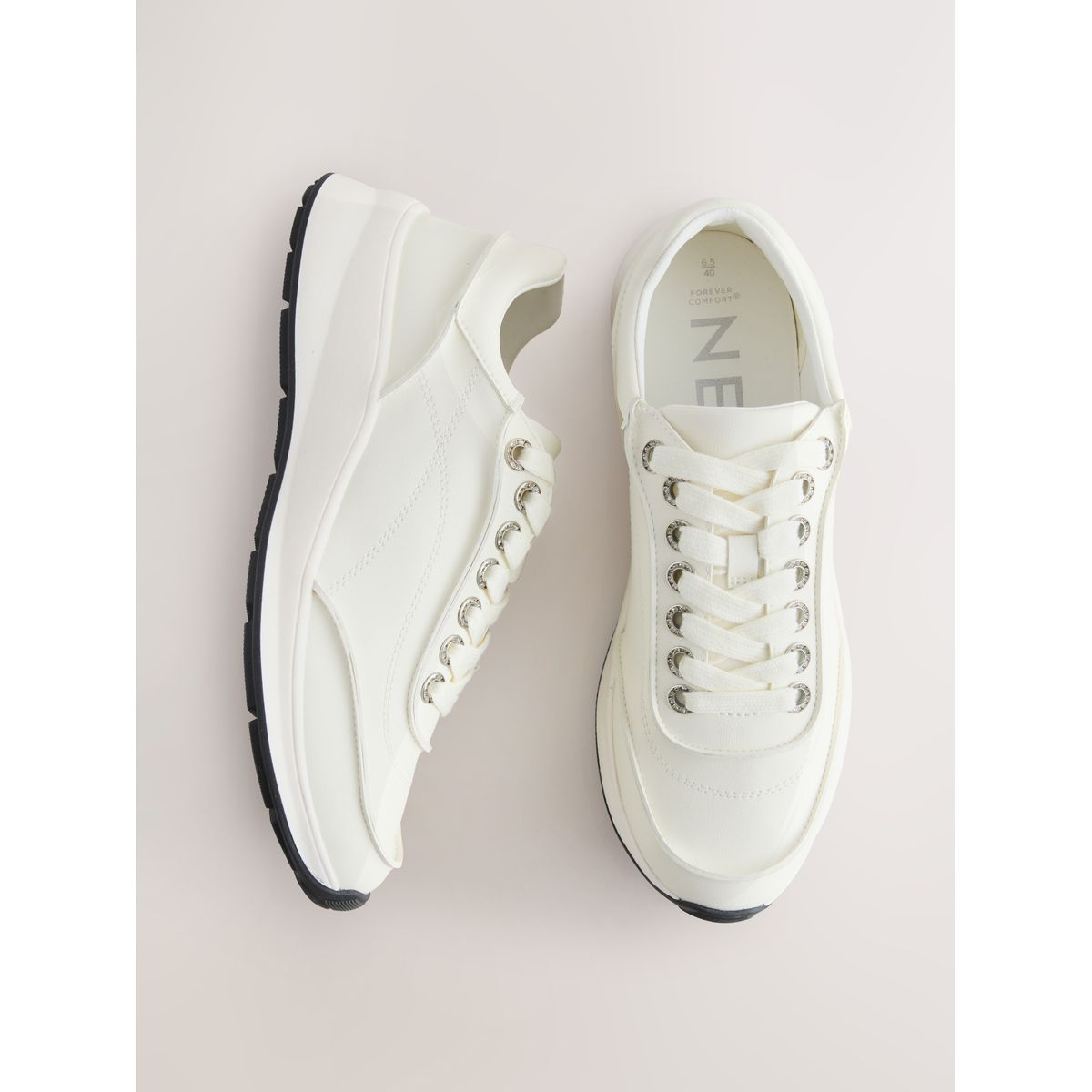 Baskets compensées à lacets forever comfort® blanc, NEXT
