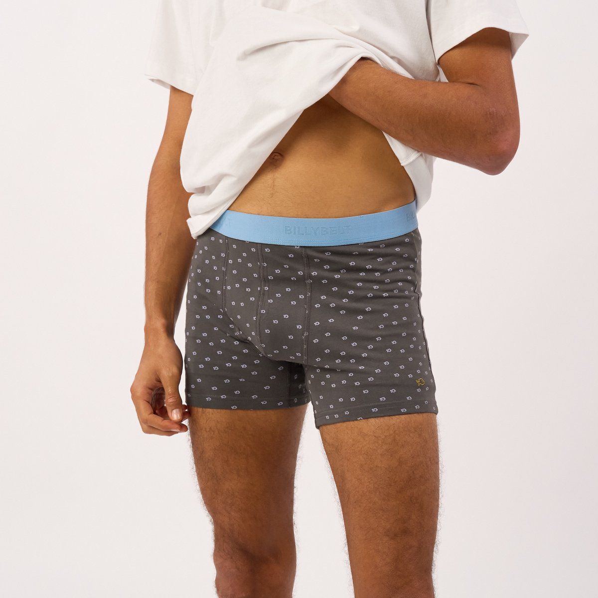 Boxer en coton biologique FANTAISIE gris, BILLYBELT