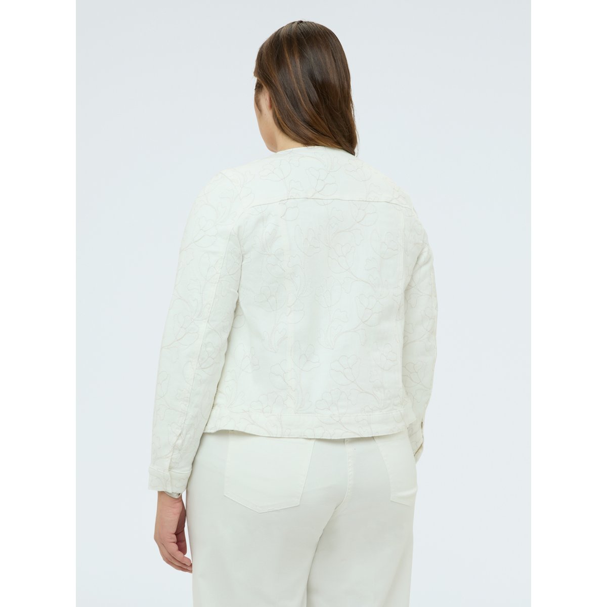 Veste blanche avec broderie florale blanc, FIORELLA RUBINO