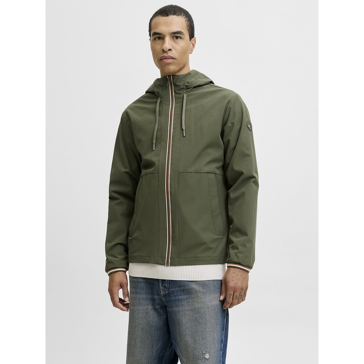 Coupe-vent à capuche olive, JACK & JONES