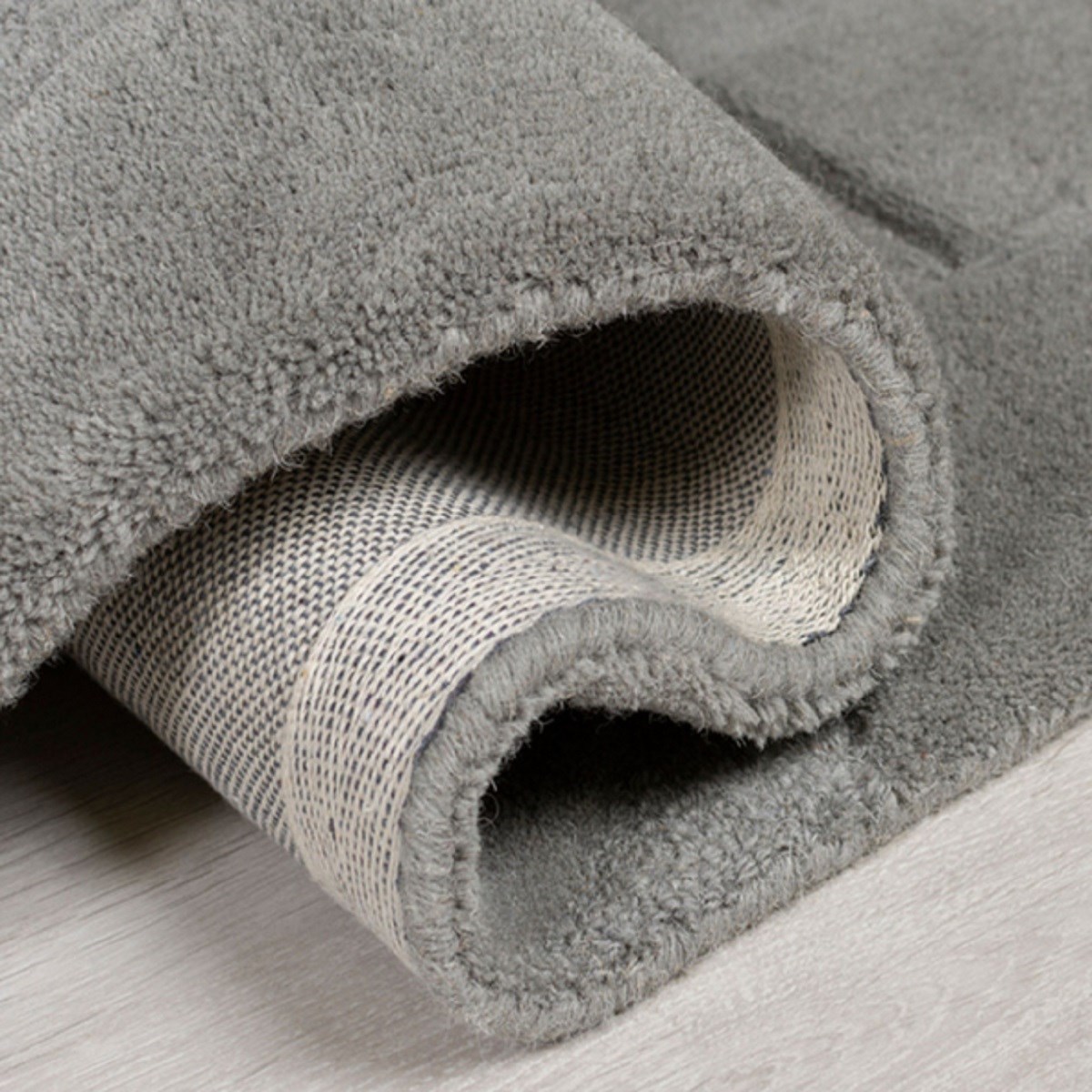 Tapis salon et chambre laine tufté main DIDI gris, NOVATREND