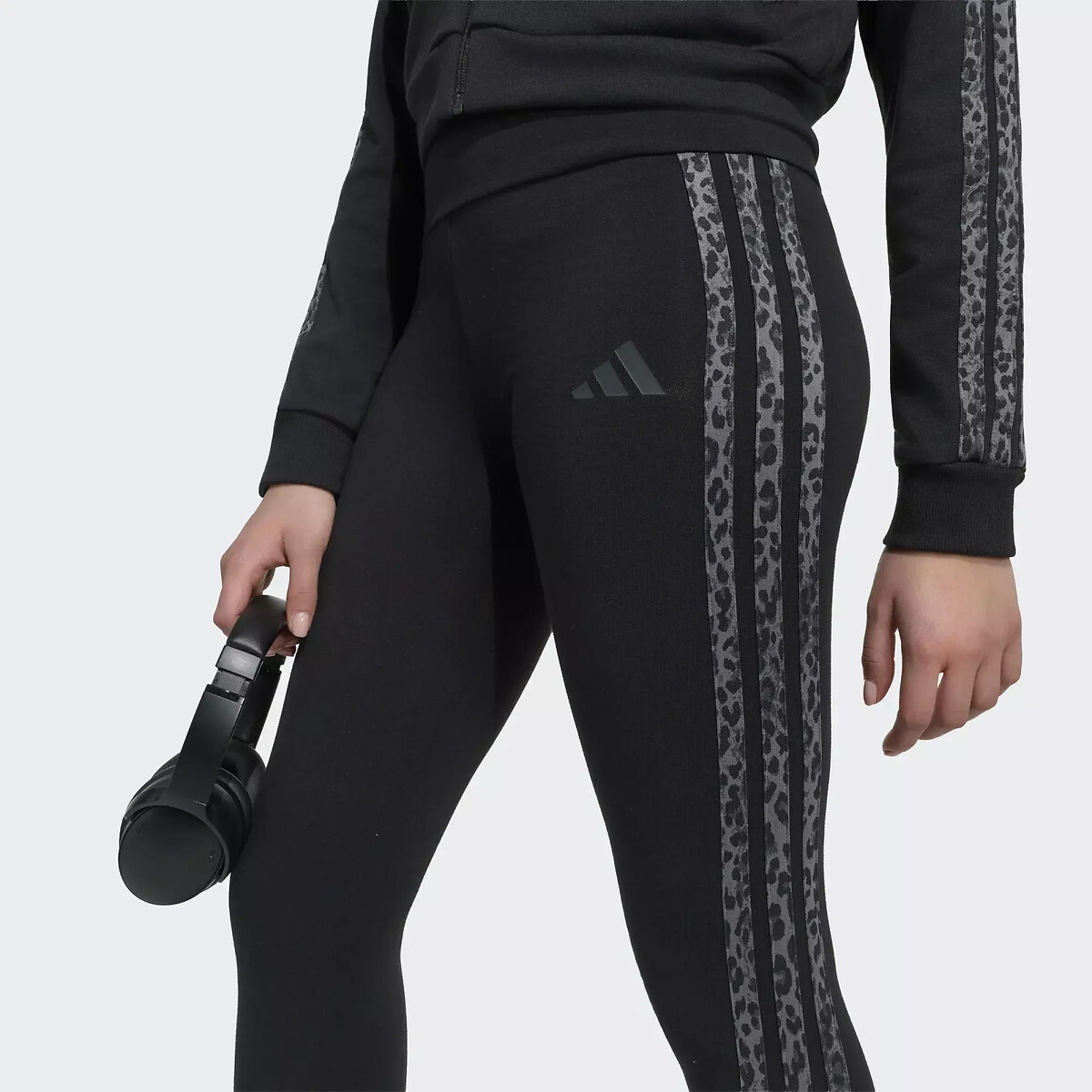 Legging con 3 strisce con stampa leopardata nero , ADIDAS SPORTSWEAR