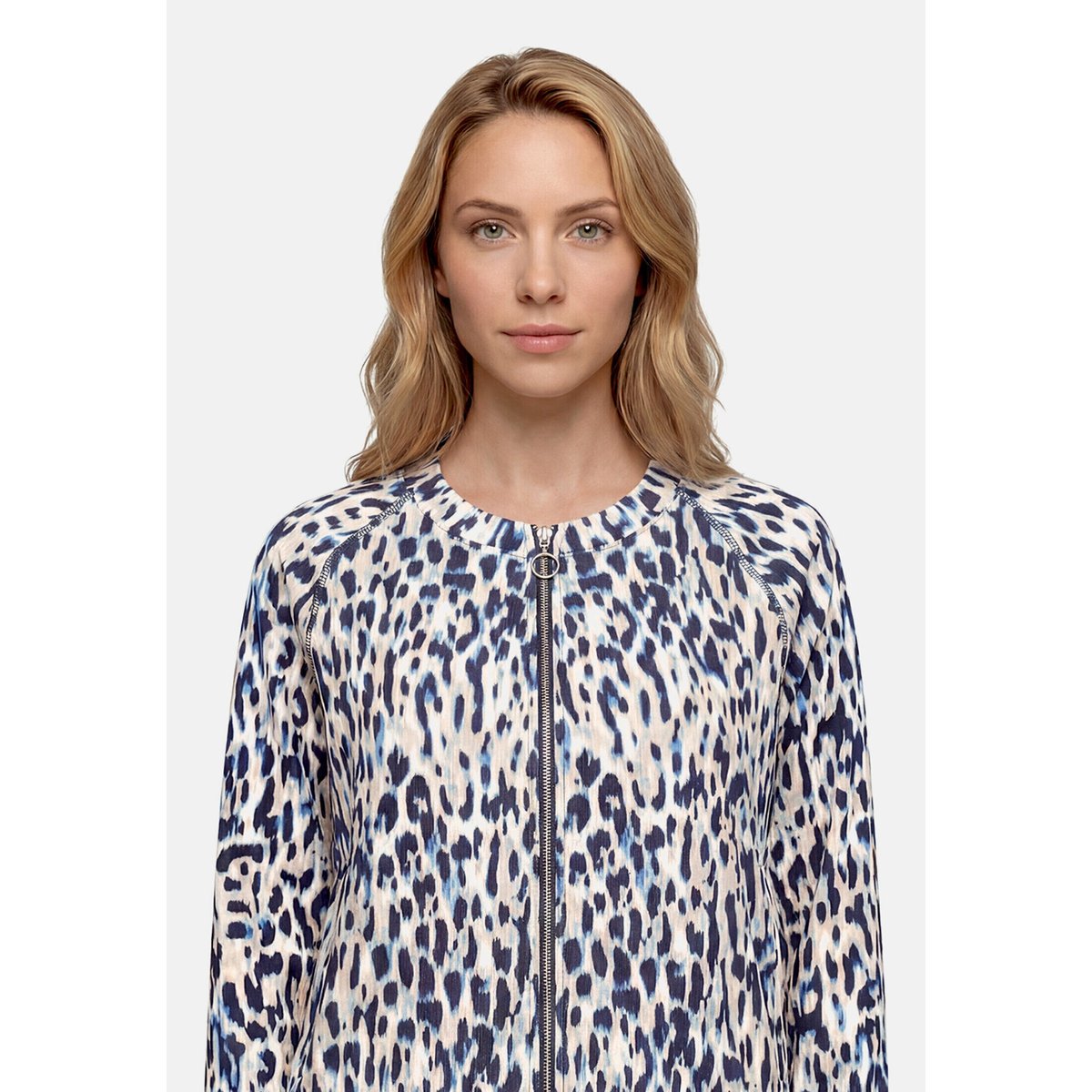 Cardigan façon t-shirt de texture côtelée dark blue/beige, BETTY BARCLAY