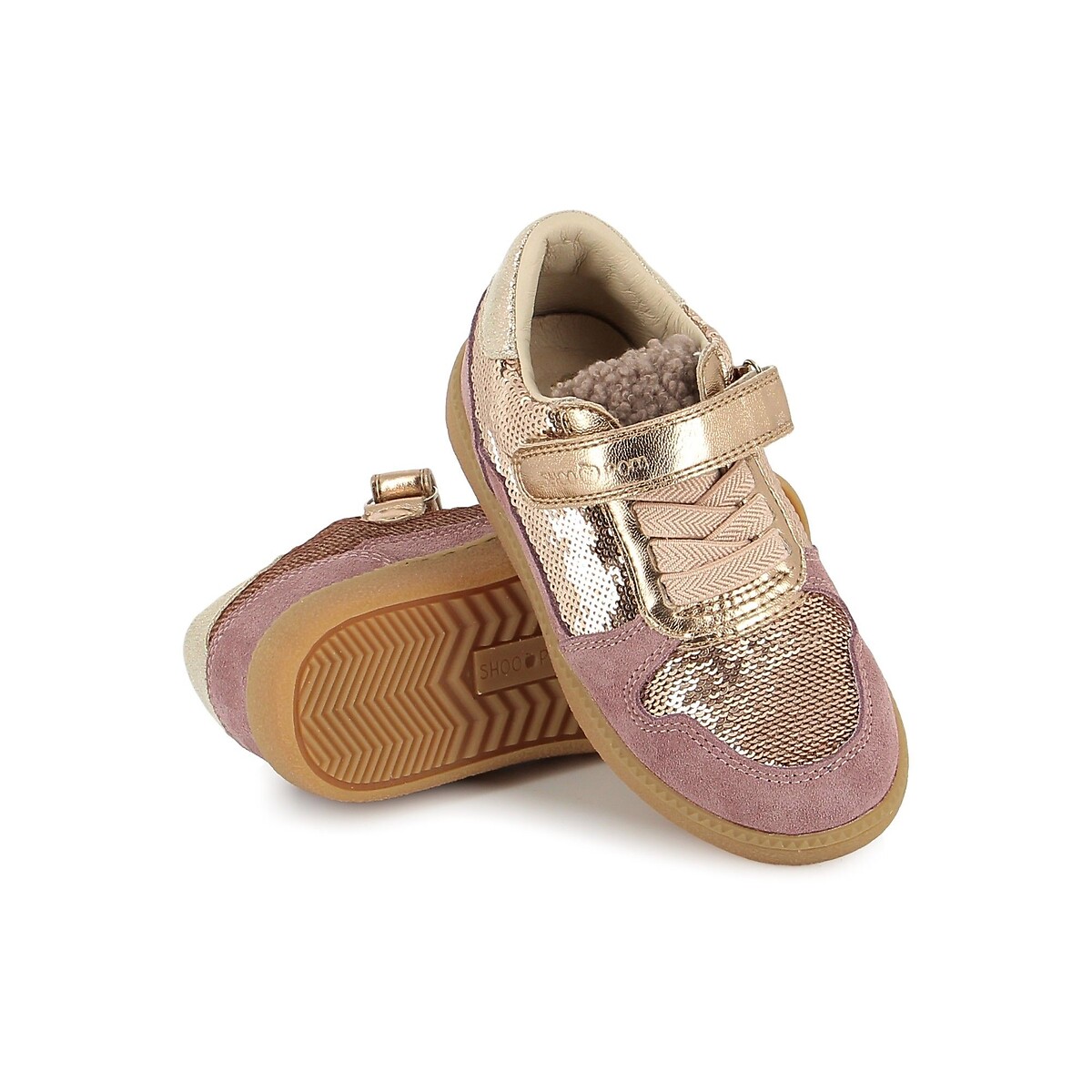 Baskets à lacets élastiqués et scratch, KIX LO CONNECT rose, SHOO POM