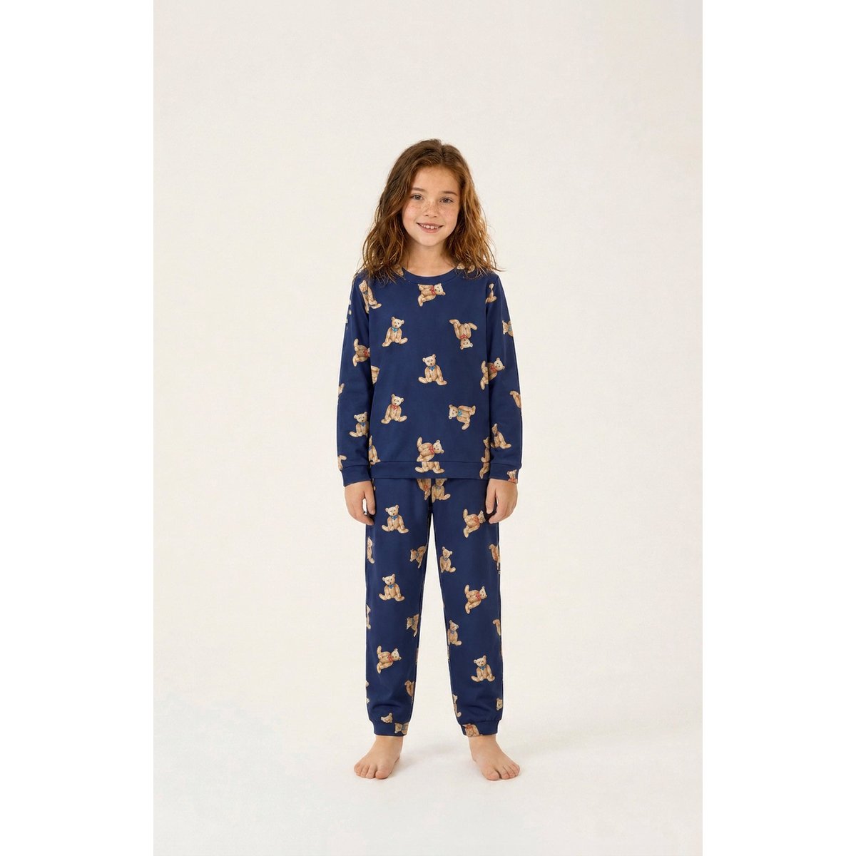 Pyjama enfant en micropolaire imprimé Old Teddy Marine marine, ARTHUR