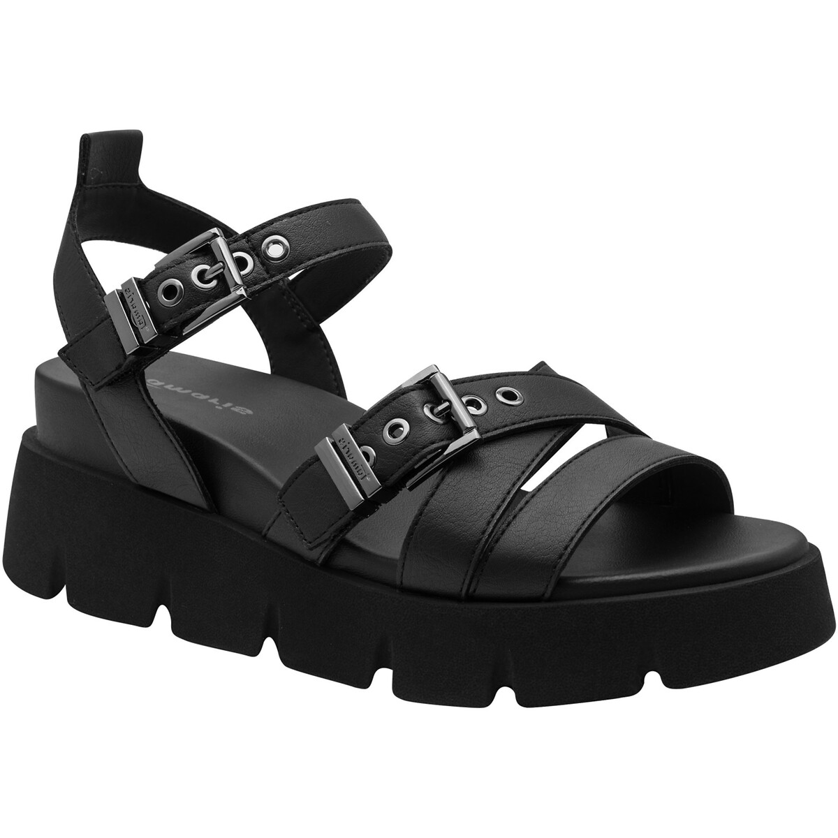 Sandales chunky compensées noir, TAMARIS