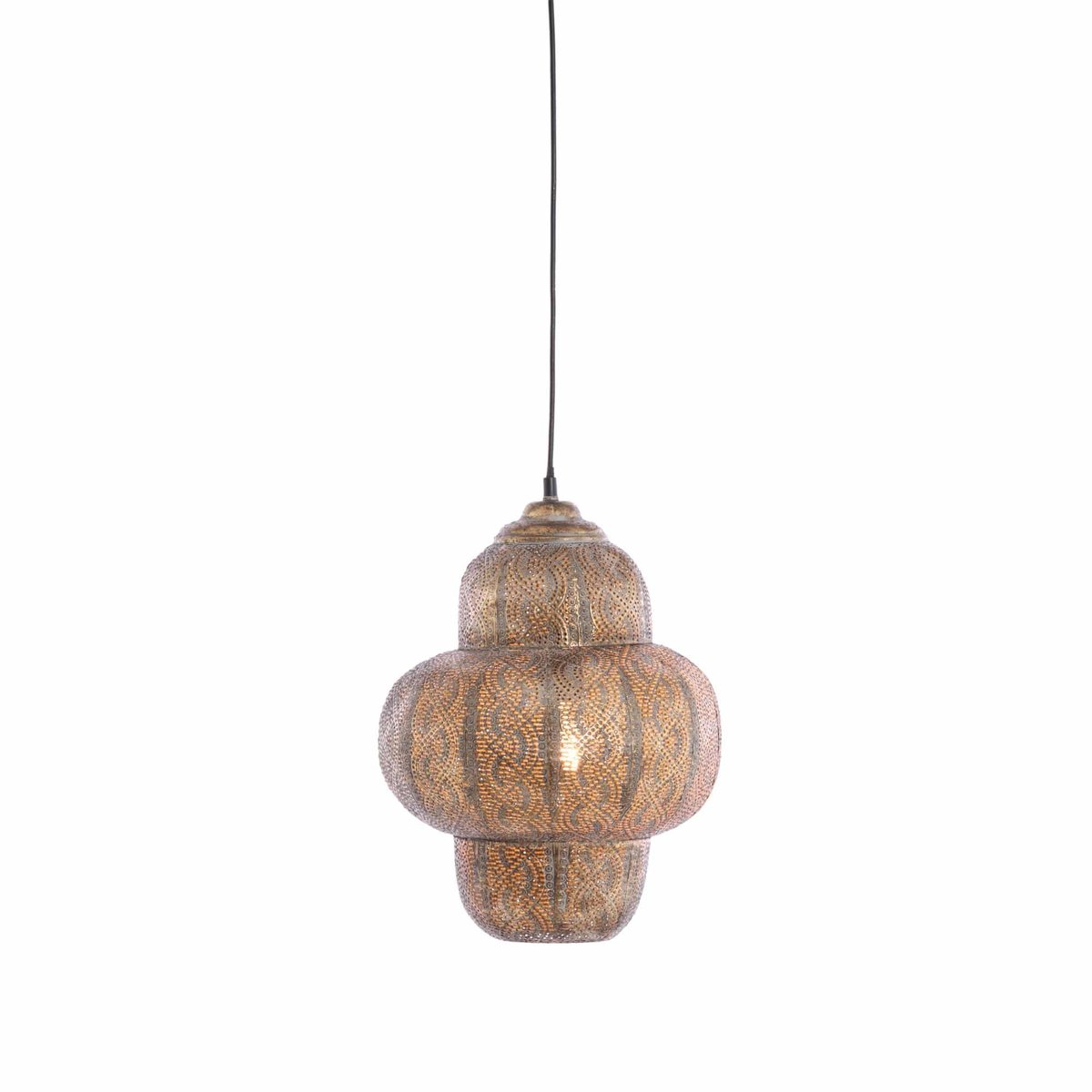 Lampe Suspendue Métal RYOTA marron, LIGHT & LIVING 