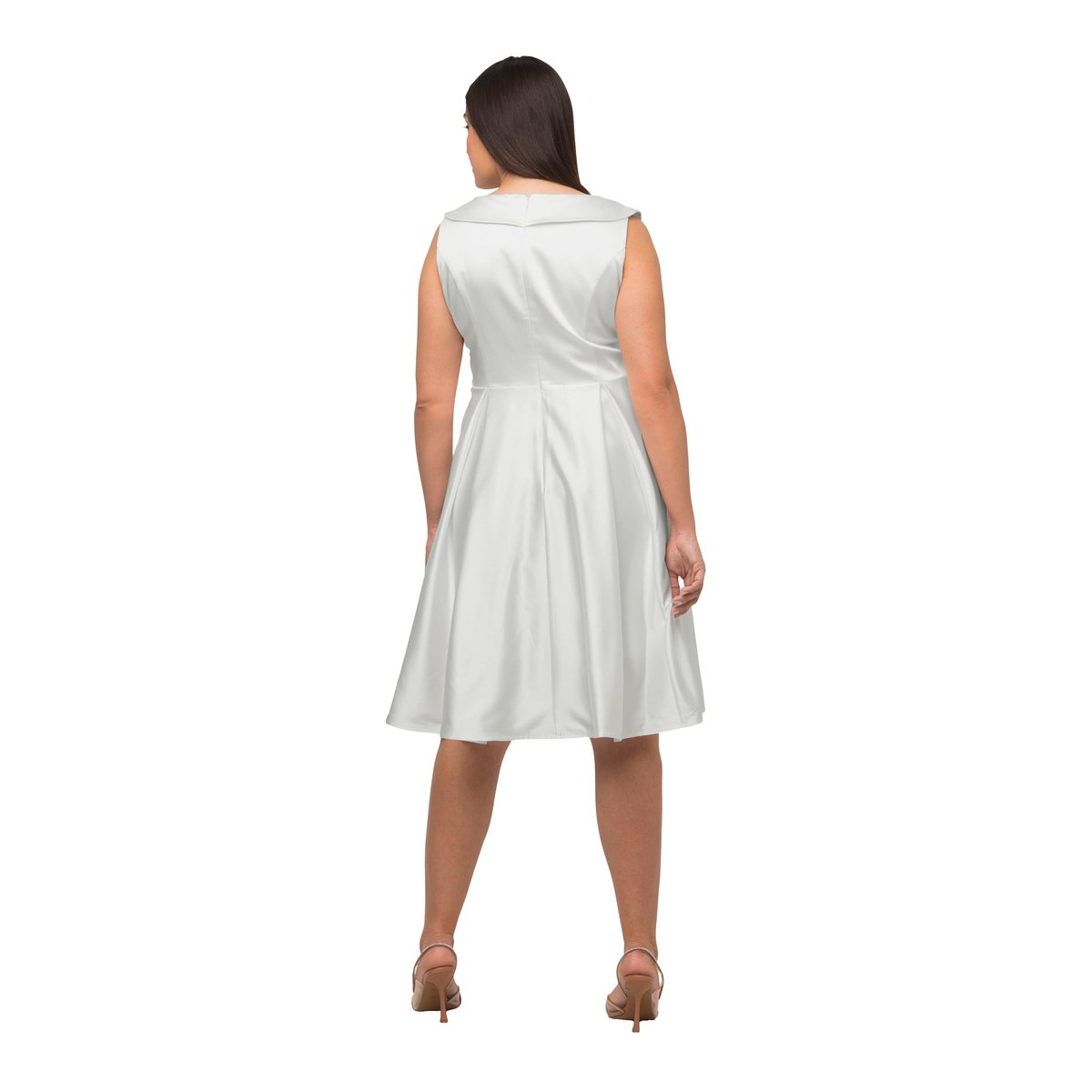 Robe de soirée, ligne en A, drapé blanc cassé, ULLA POPKEN
