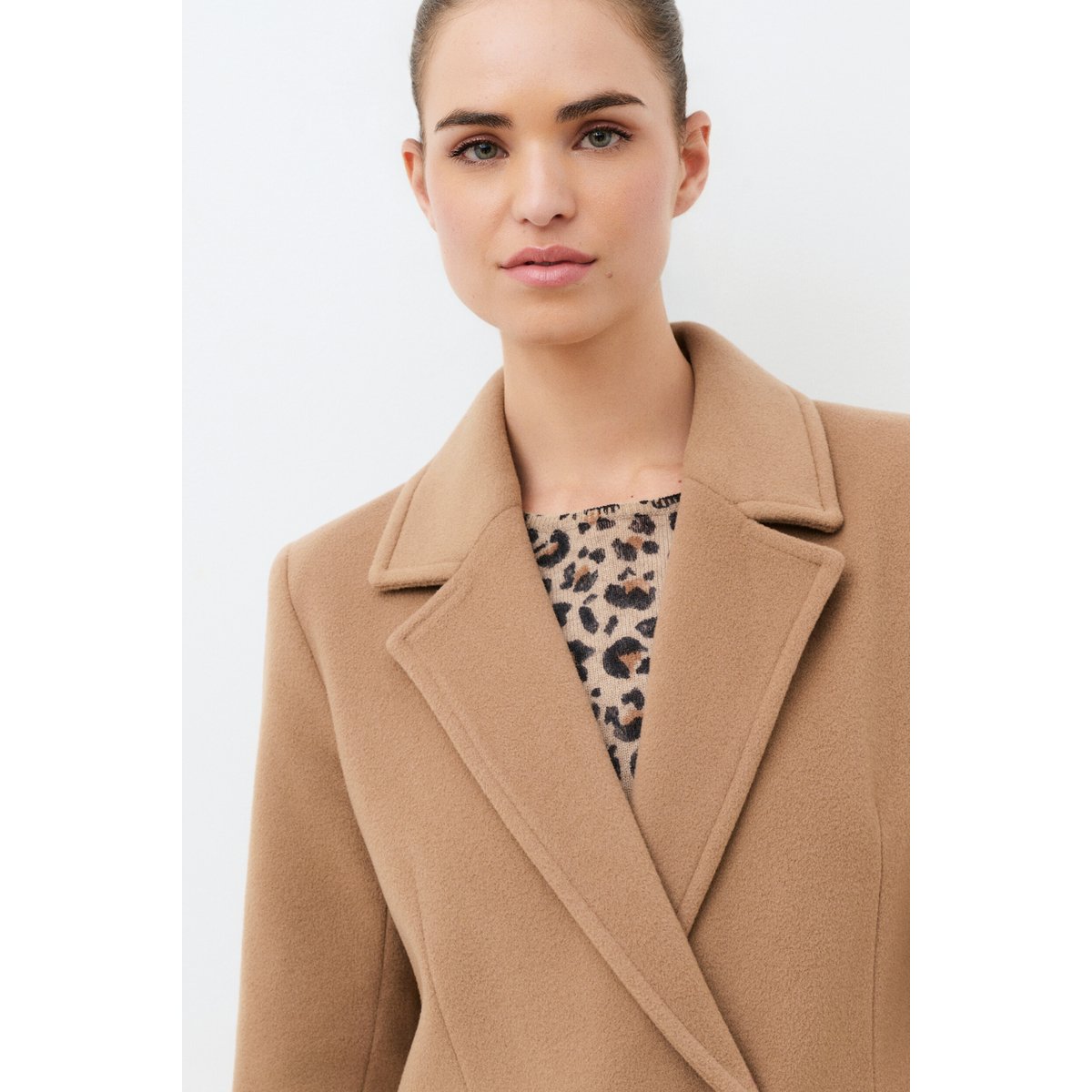 Manteau droit en laine GREGORY camel, CAROLL