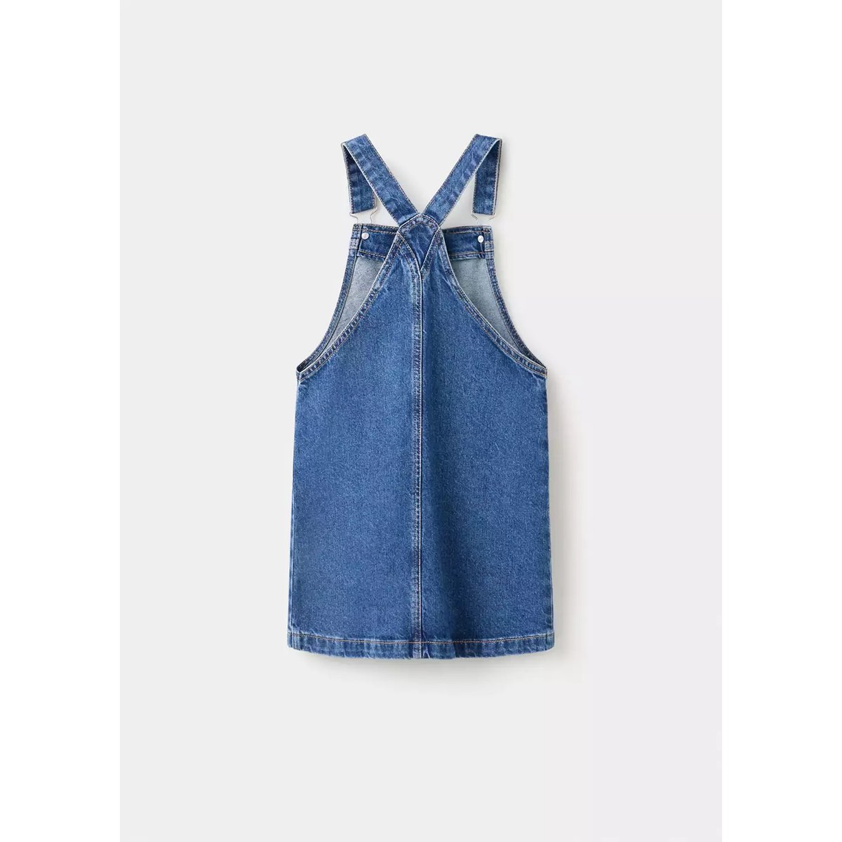 Robe chasuble denim poches bleu foncé, MANGO KIDS