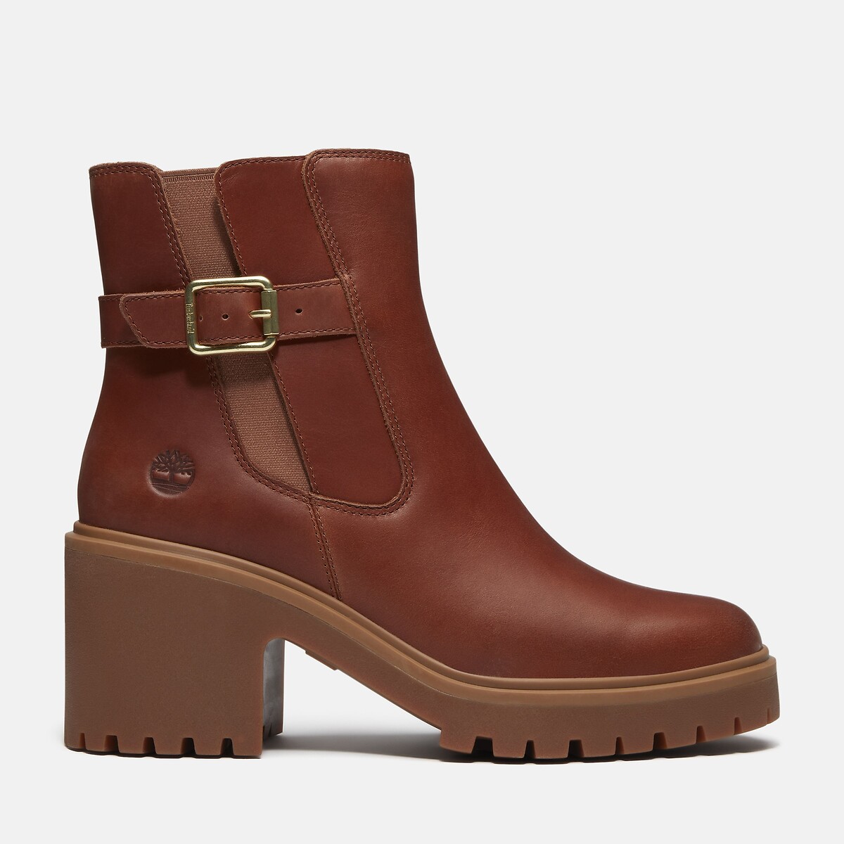 Stone Heights Mid Chelsea Heeled Leather Ankle Boots brown, TIMBERLAND