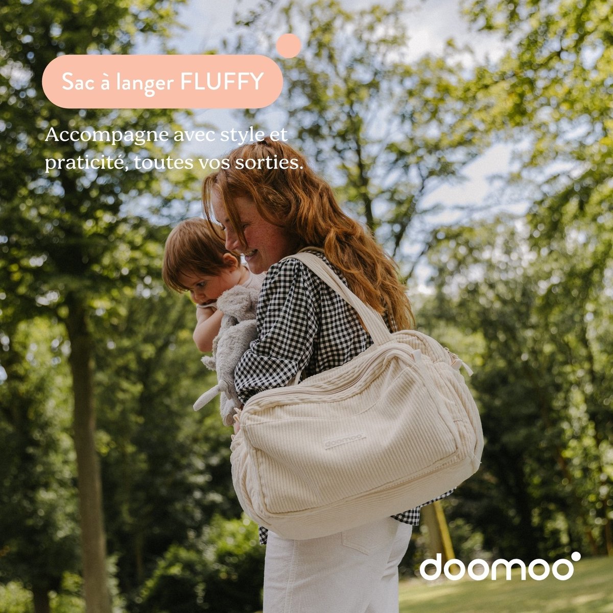 Sac à langer grande capacité doux et stylé beige, BABYMOOV
