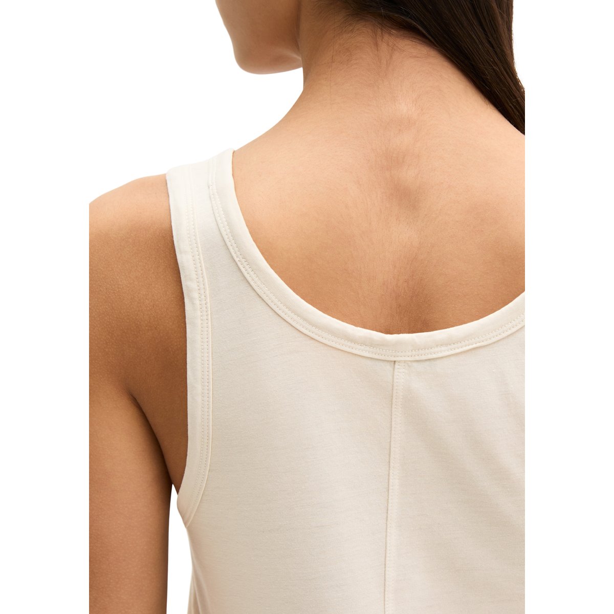 Débardeur slim en single jersey doux marron gris, MARC O'POLO